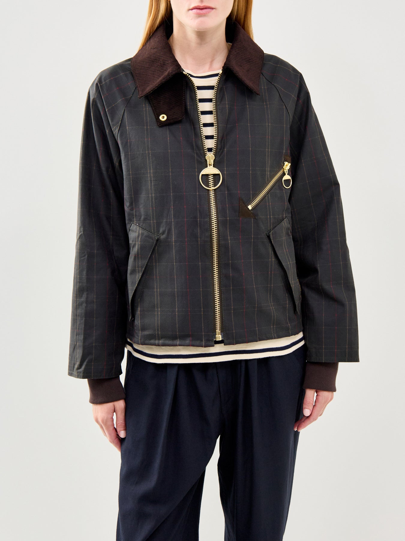 Barbour Arlene Checked Wax Jacket