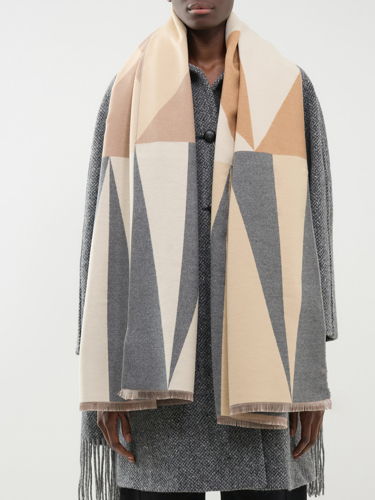 Laya Scarf - Camel / Grey