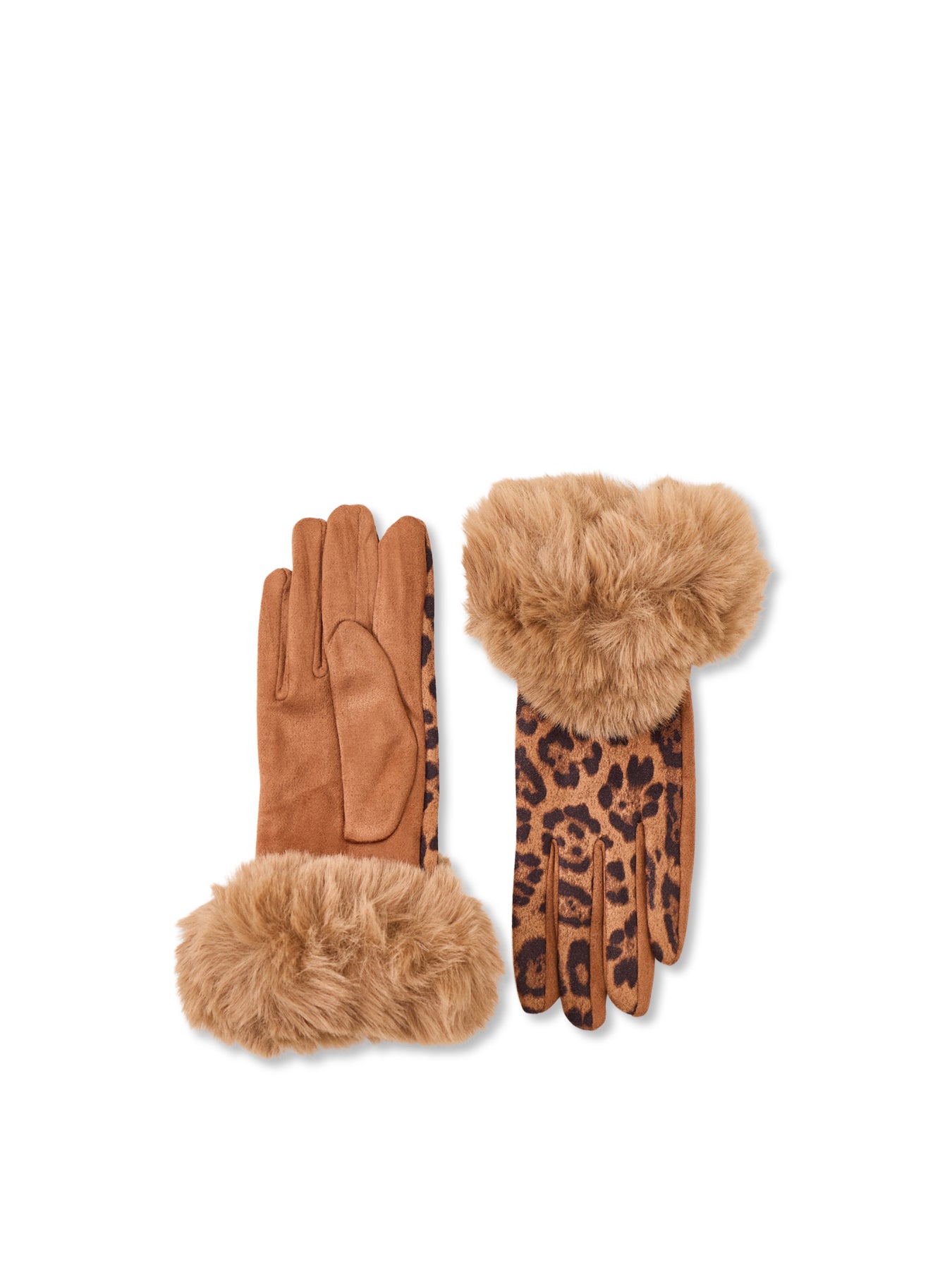 Leo Leopard Faux-Fur Gloves