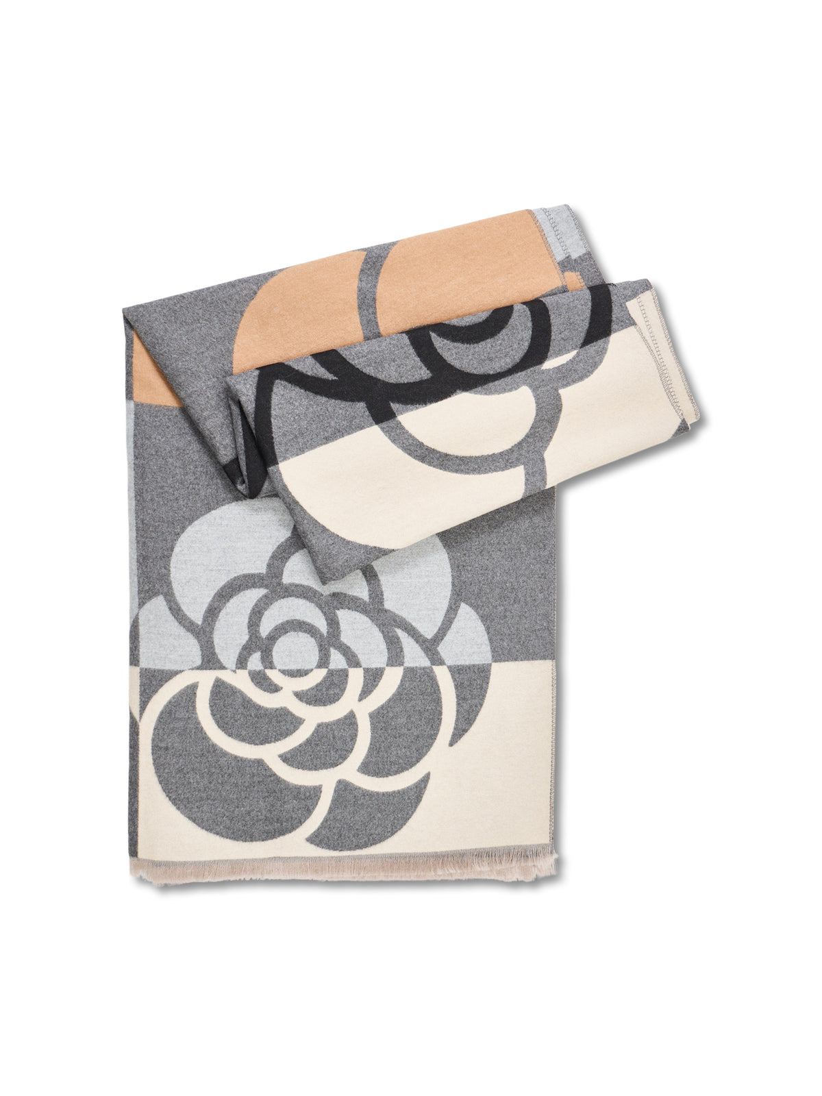 Eden Scarf - Silver Grey / Camel