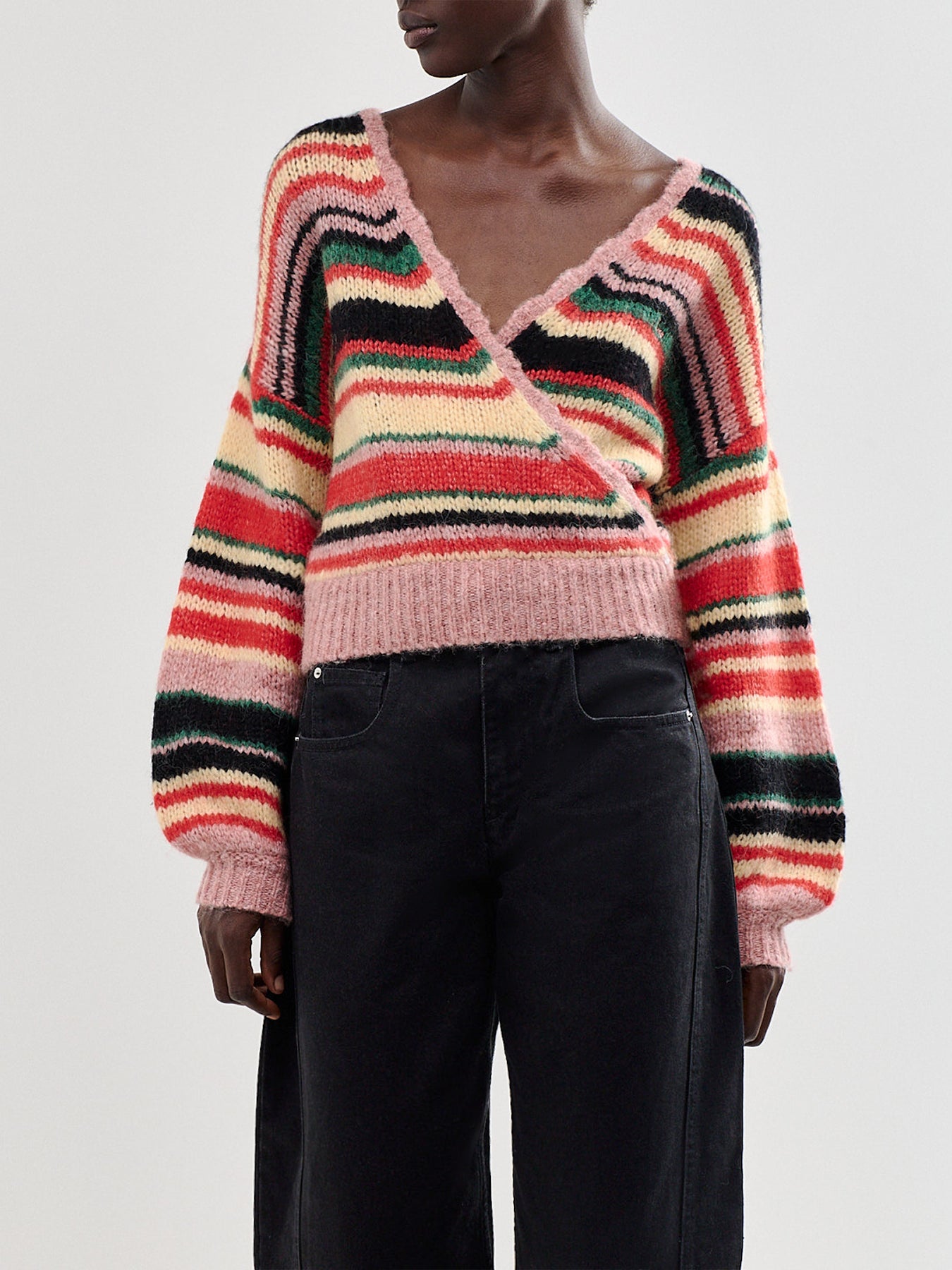 Cari Wool and Alpaca Blend V-Neck Jumper