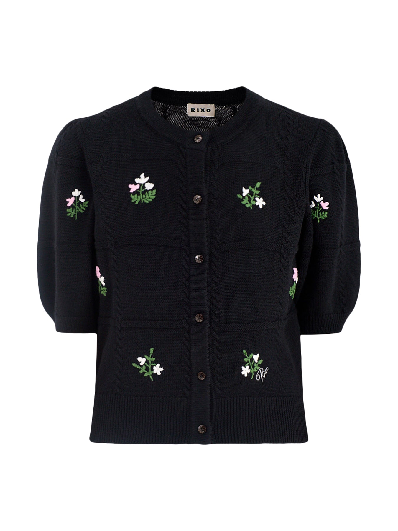 Minta Embroidered Merino Wool Cardigan Multi