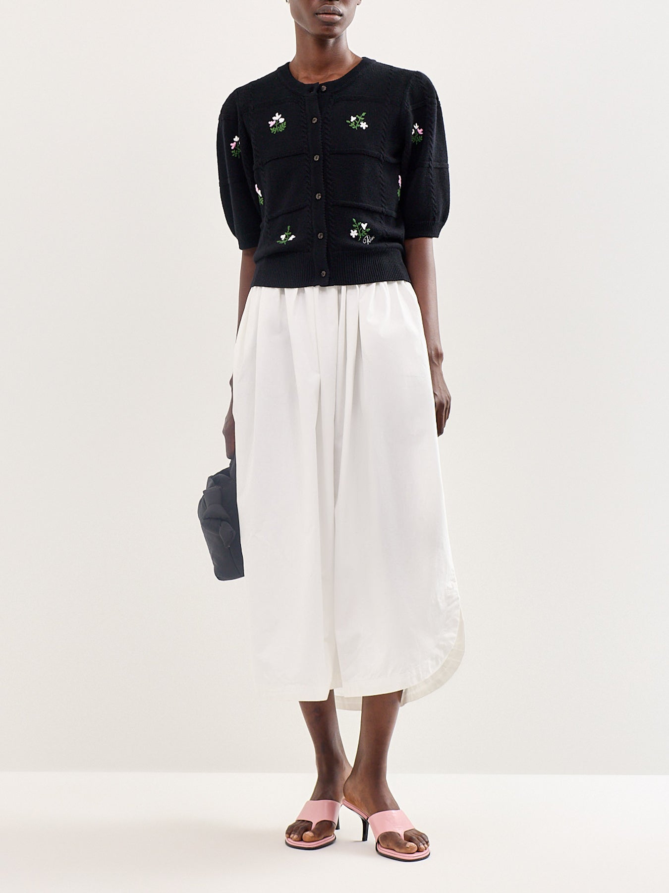 Minta Embroidered Merino Wool Cardigan Multi
