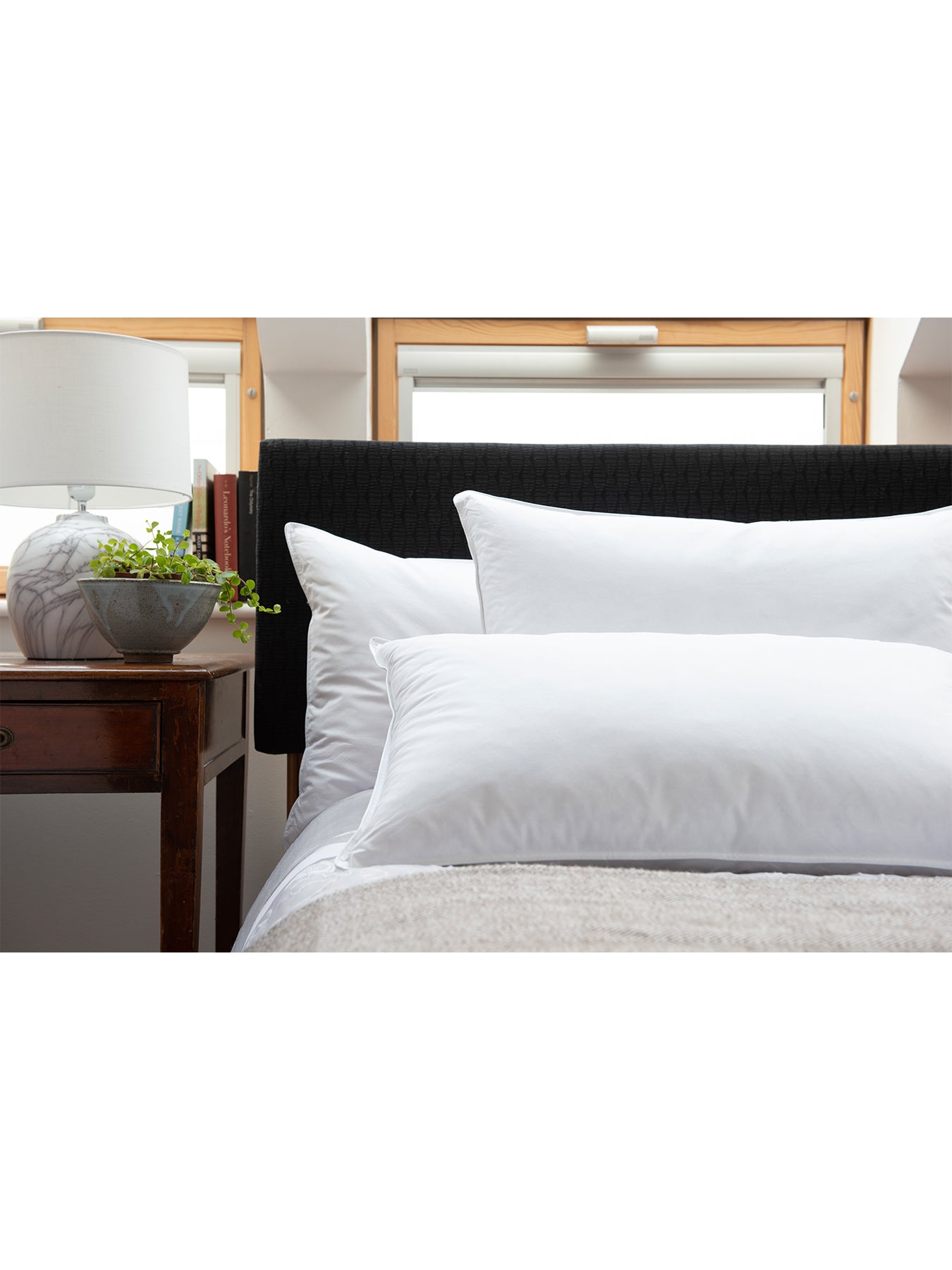 Softened Duck Feather Pillow Pair White