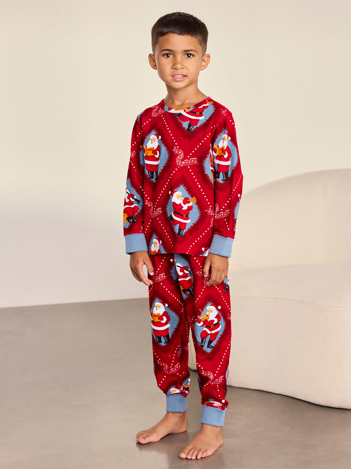 Musical Santa Diamond Christmas Pyjama Set