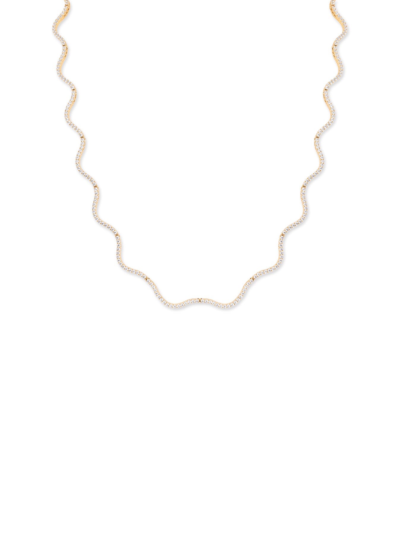 Ripple Tennis Necklace Gold
