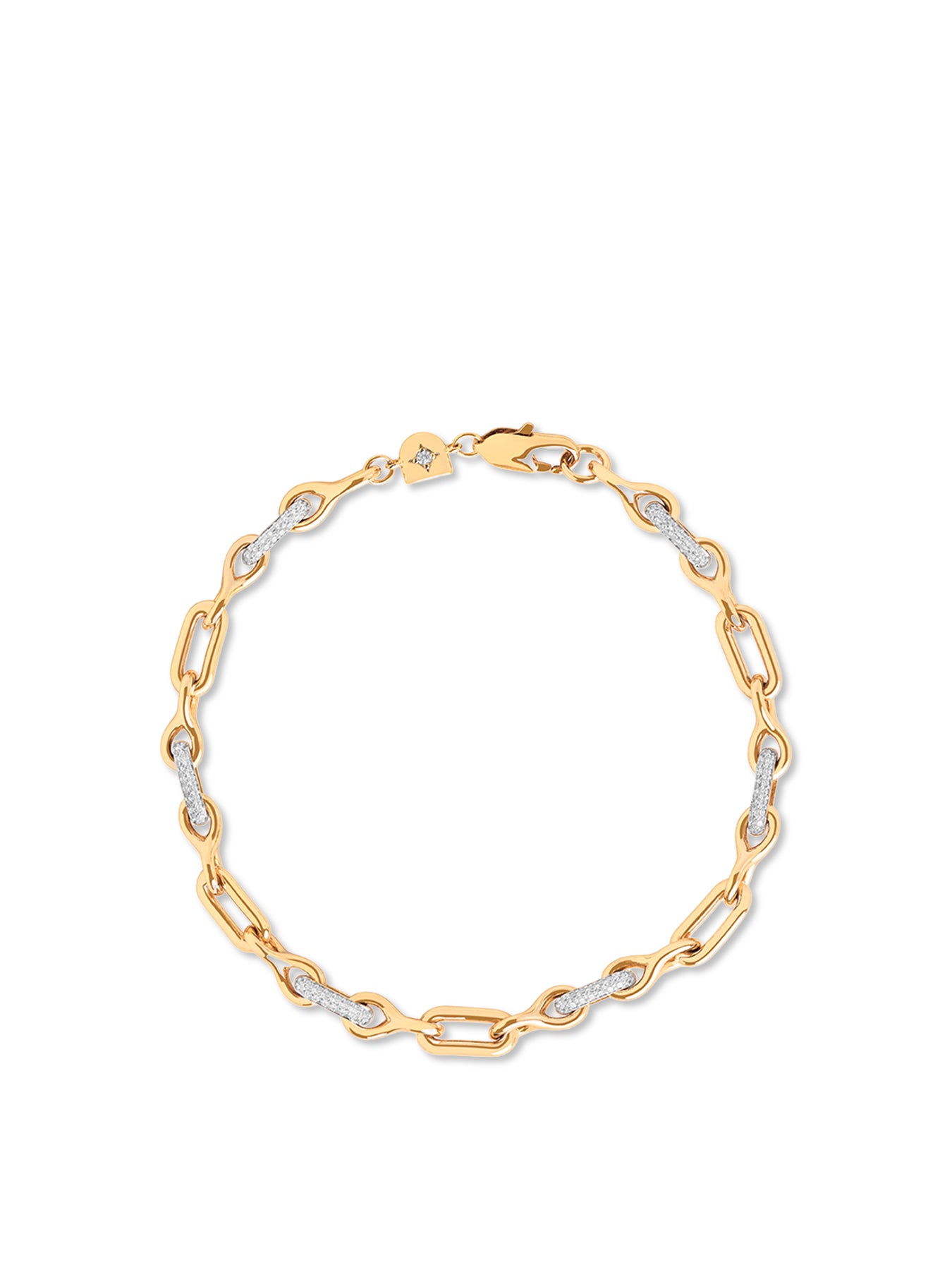 Pavé Link Chain Bracelet Gold