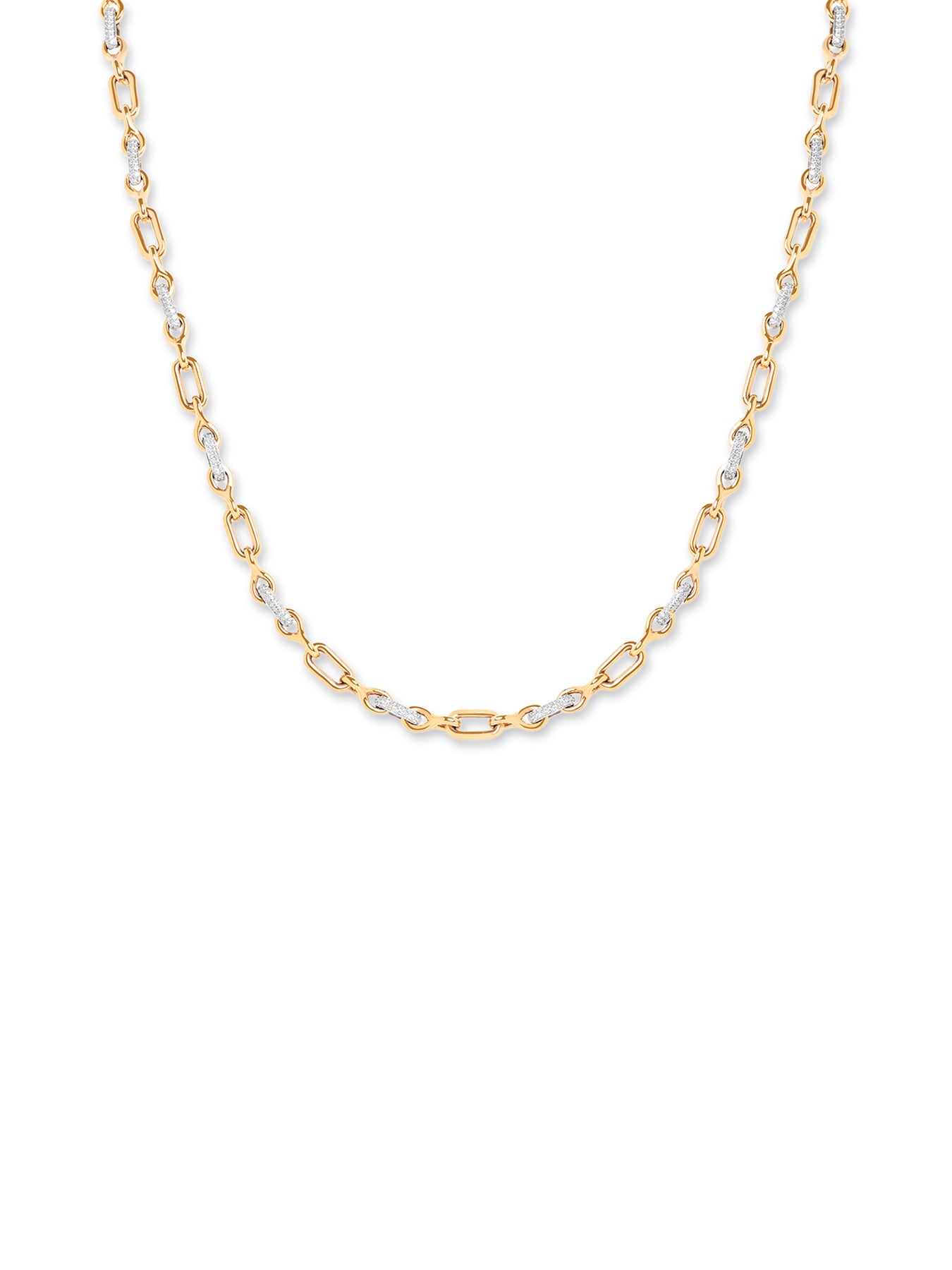 Pavé Link Chain Necklace Gold