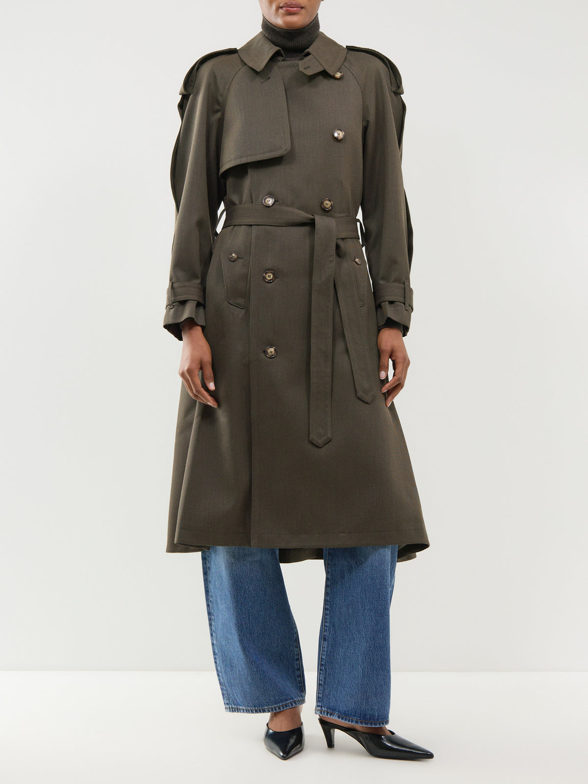 Virgin Wool Trench Coat