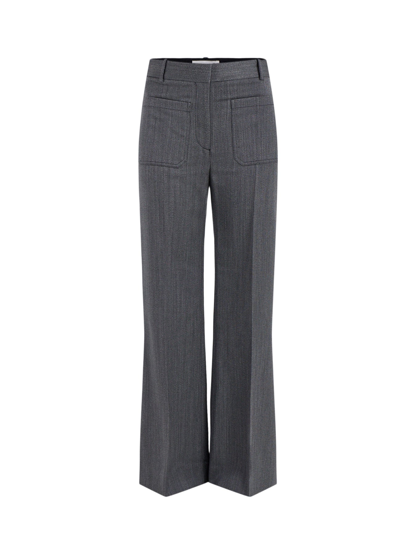 Alina Virgin Wool Wide Leg Trousers Grey