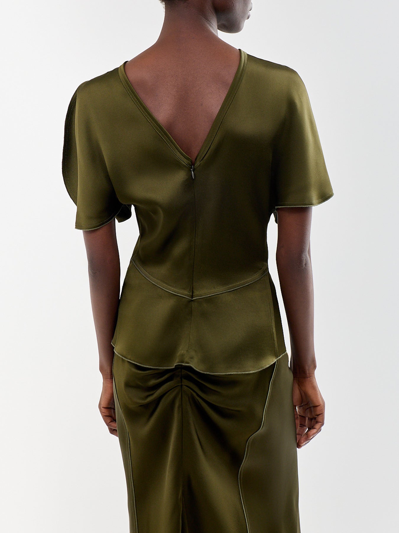 Bela Acetate Blend Blouse Marsh Green