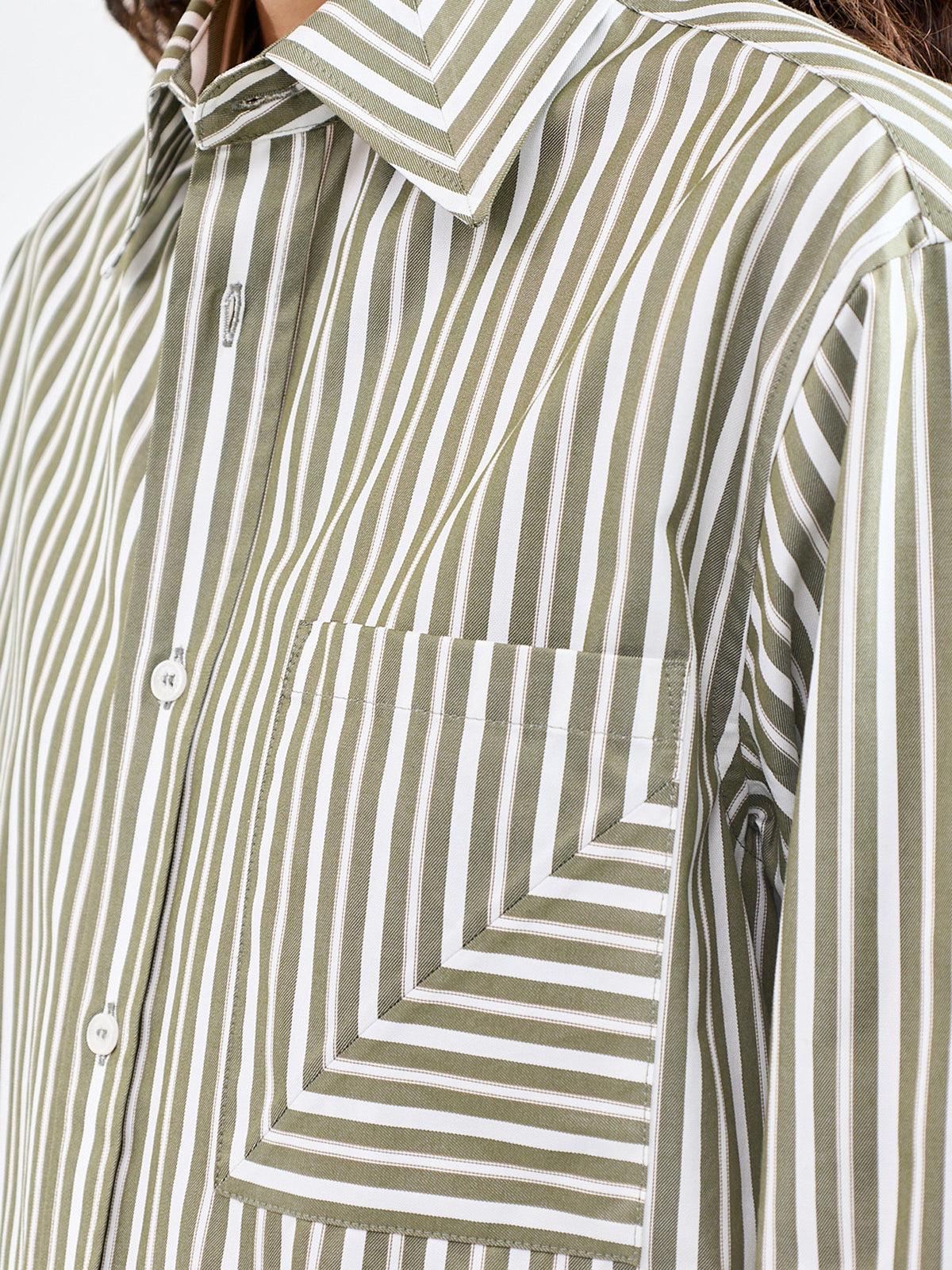 Pocket Detail Cotton Shirt Marsh Green