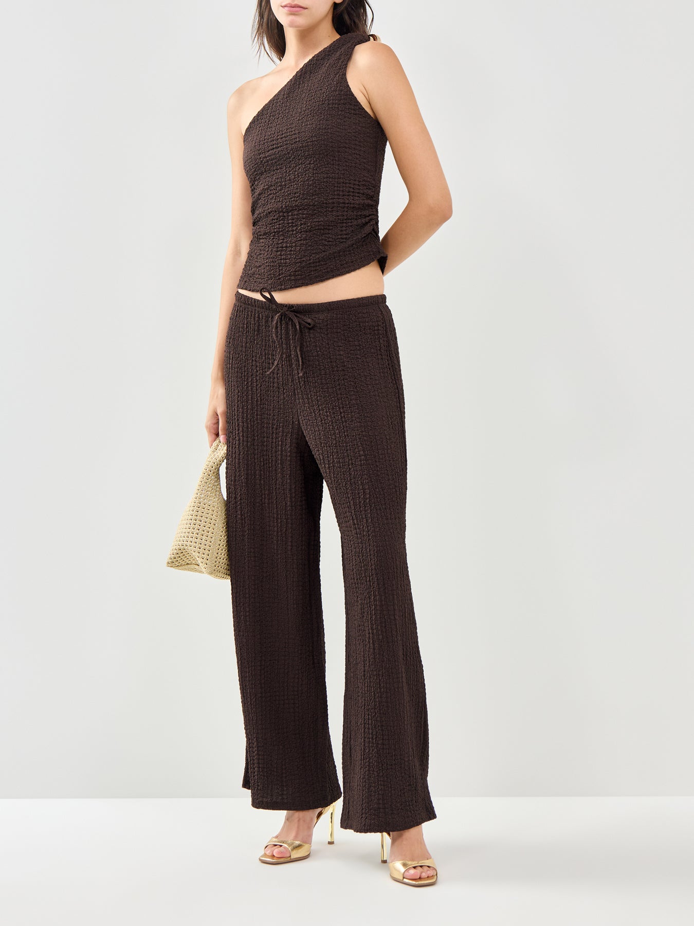 Erikka Wide Leg Trousers Brown