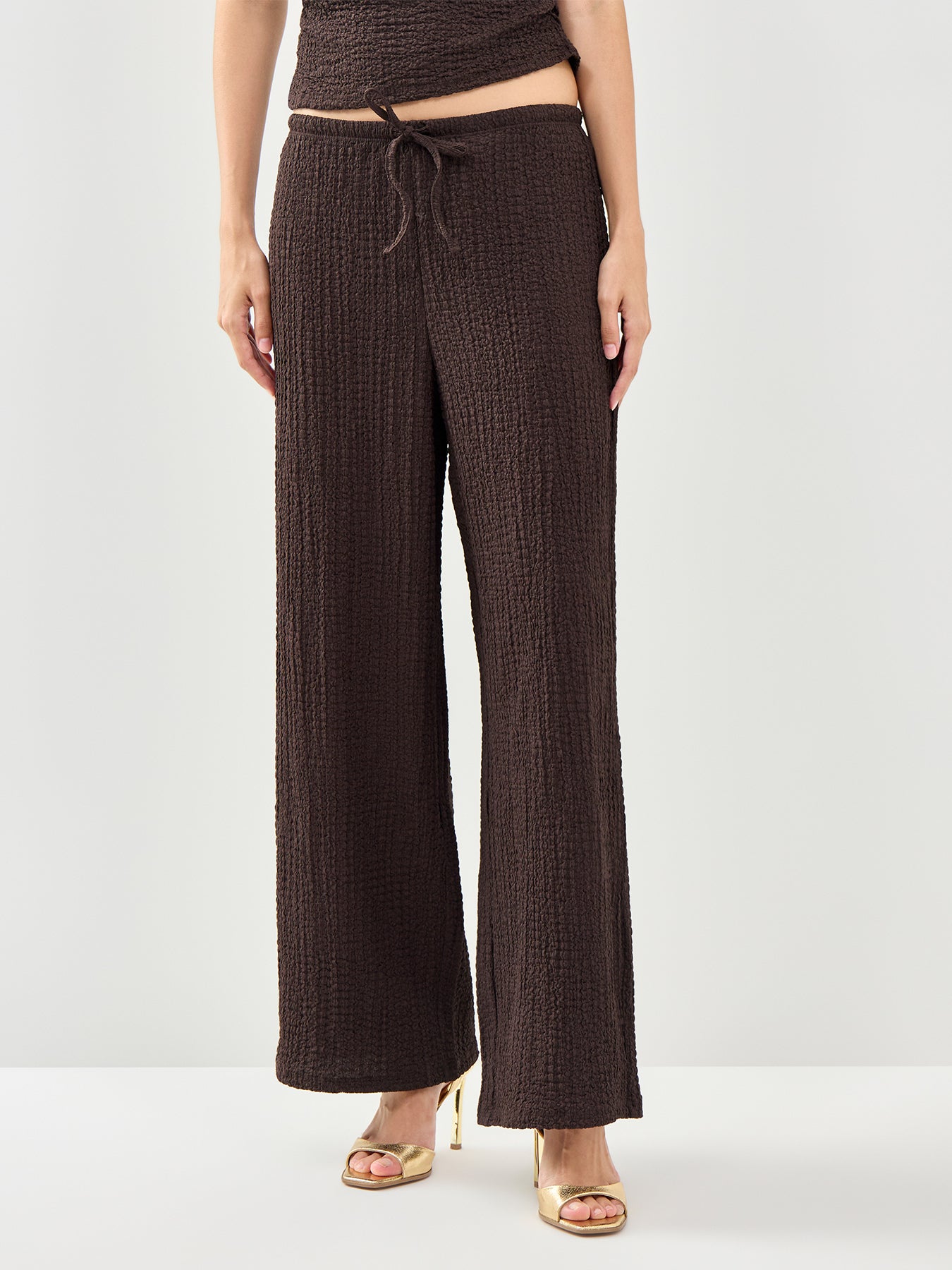 Erikka Wide Leg Trousers Brown