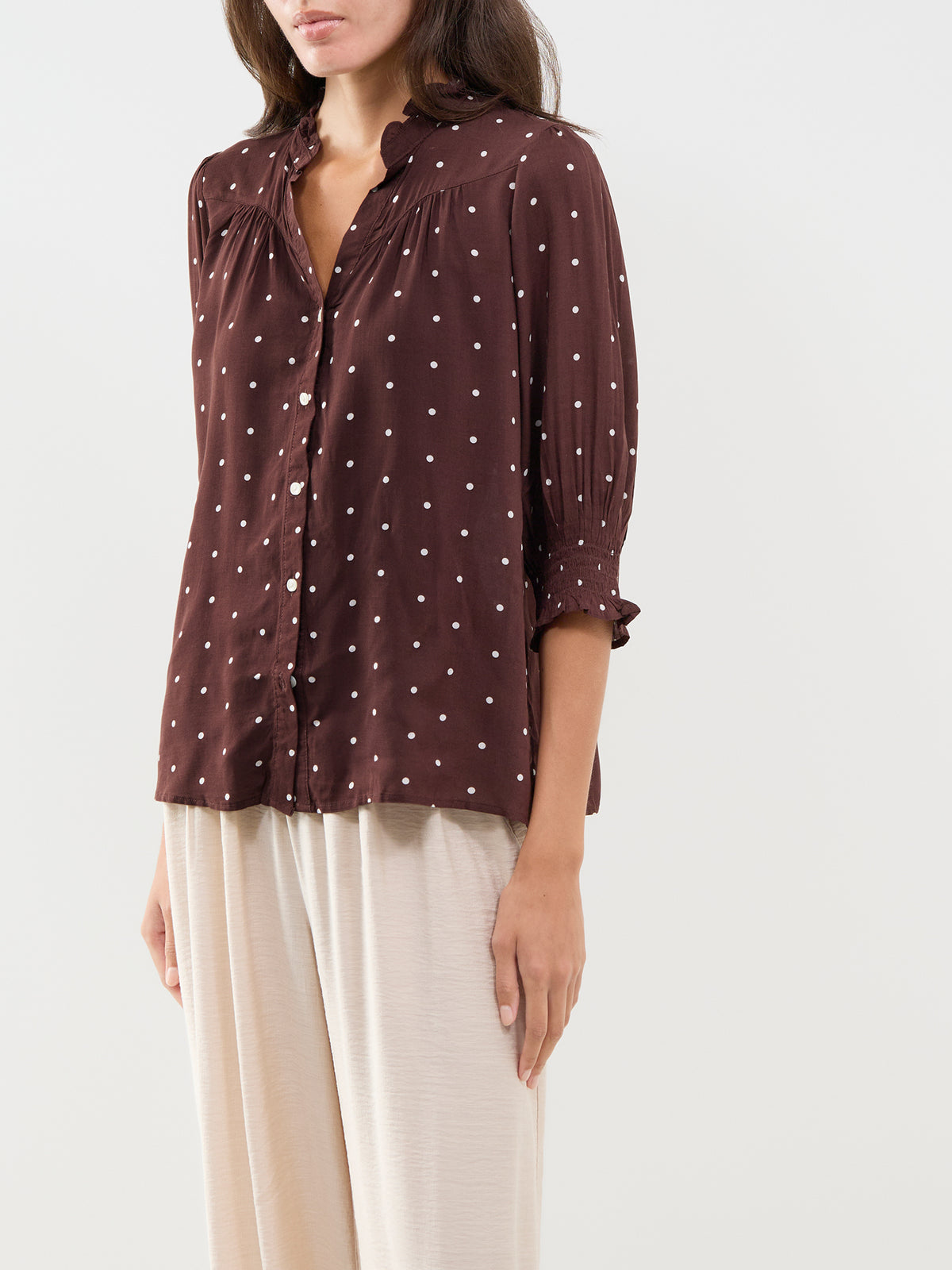 Raya Three-Quarter Sleeve Blouse