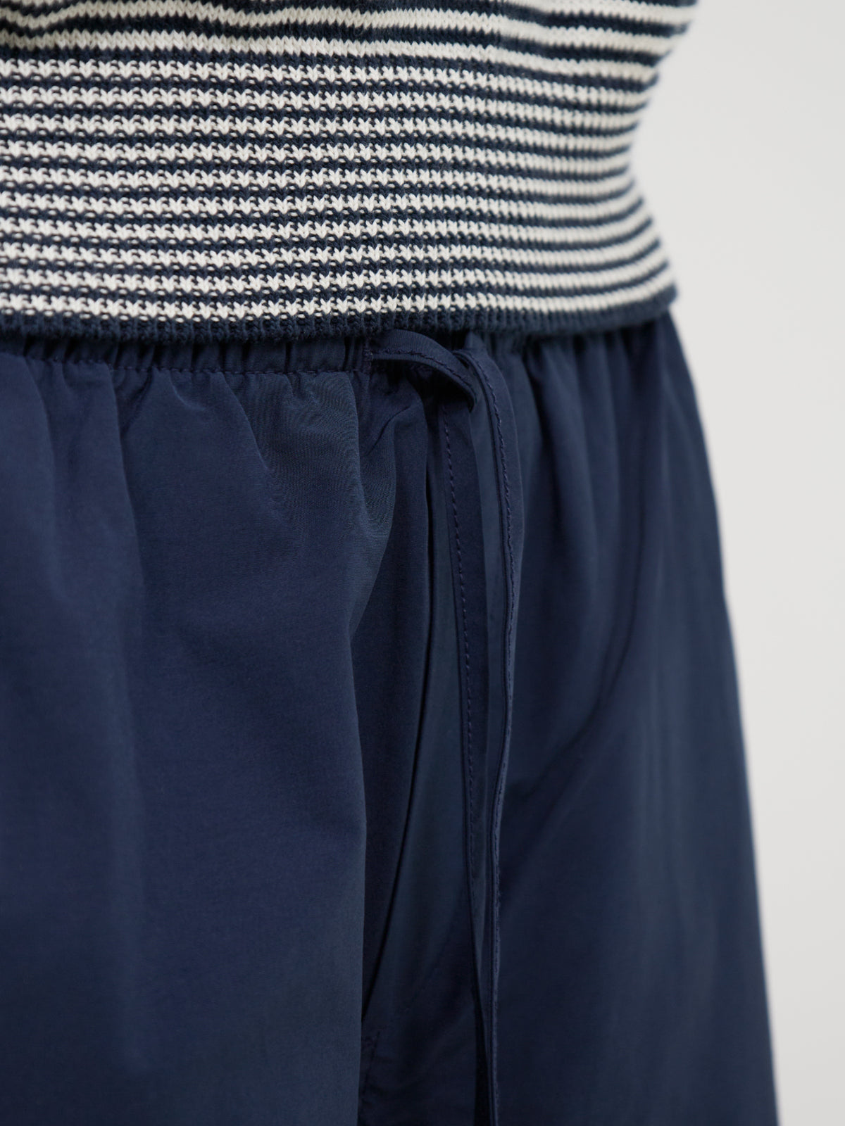 Cotton Blend Ayana Mid-Rise Ankle Barrel Trousers