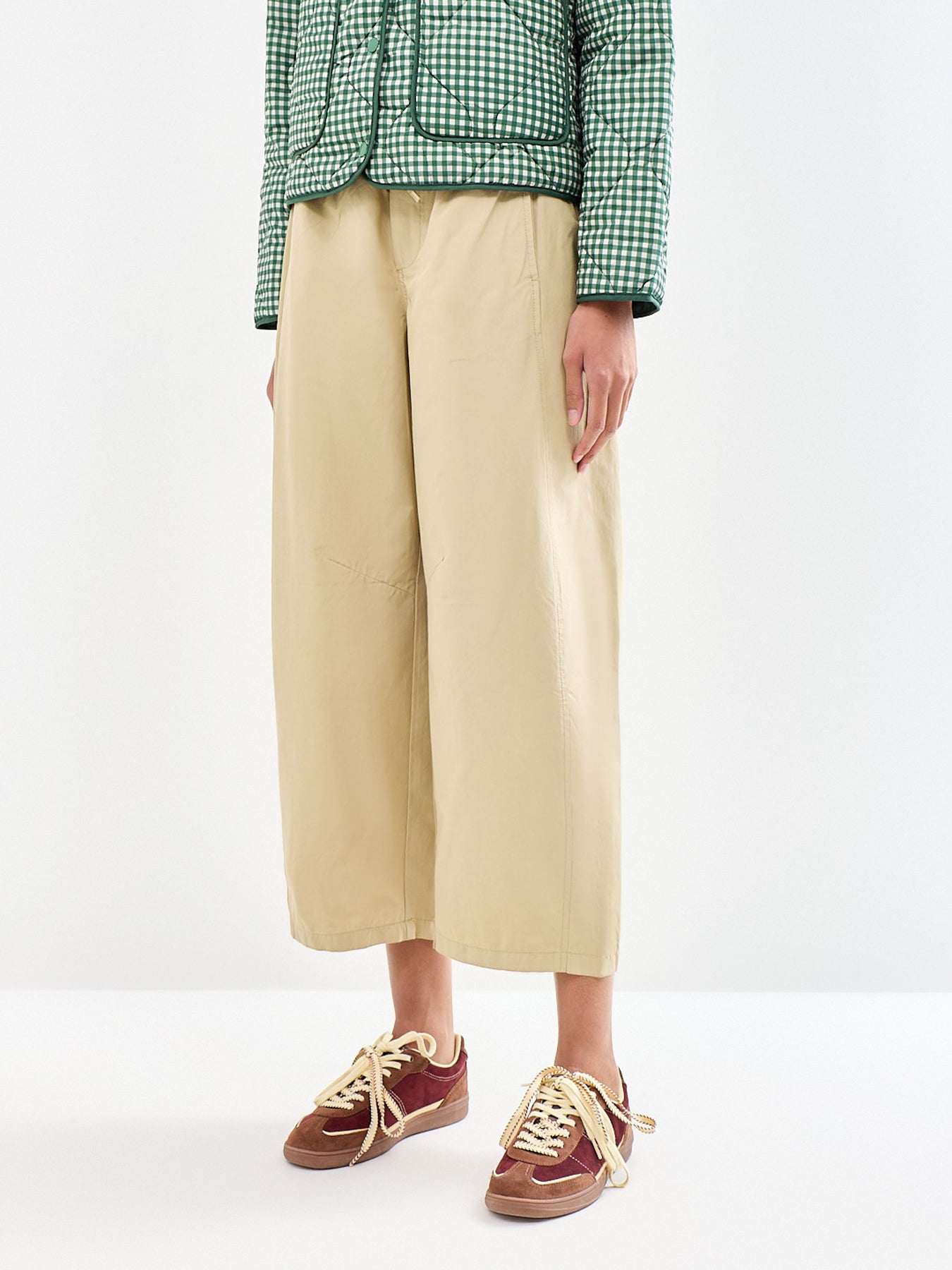 Ayana Cotton-Blend Barrel Trousers