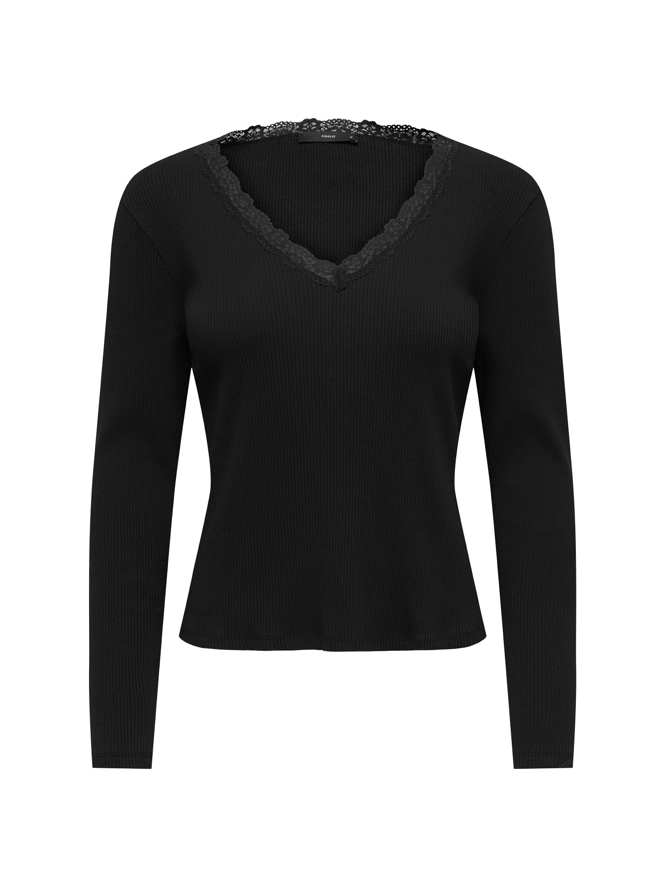Sara Sharai Long Sleeve V-Neck Top Black