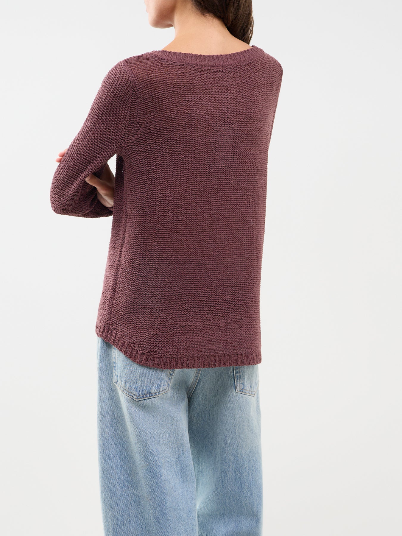 Geena XO Crew Neck Jumper Burgundy