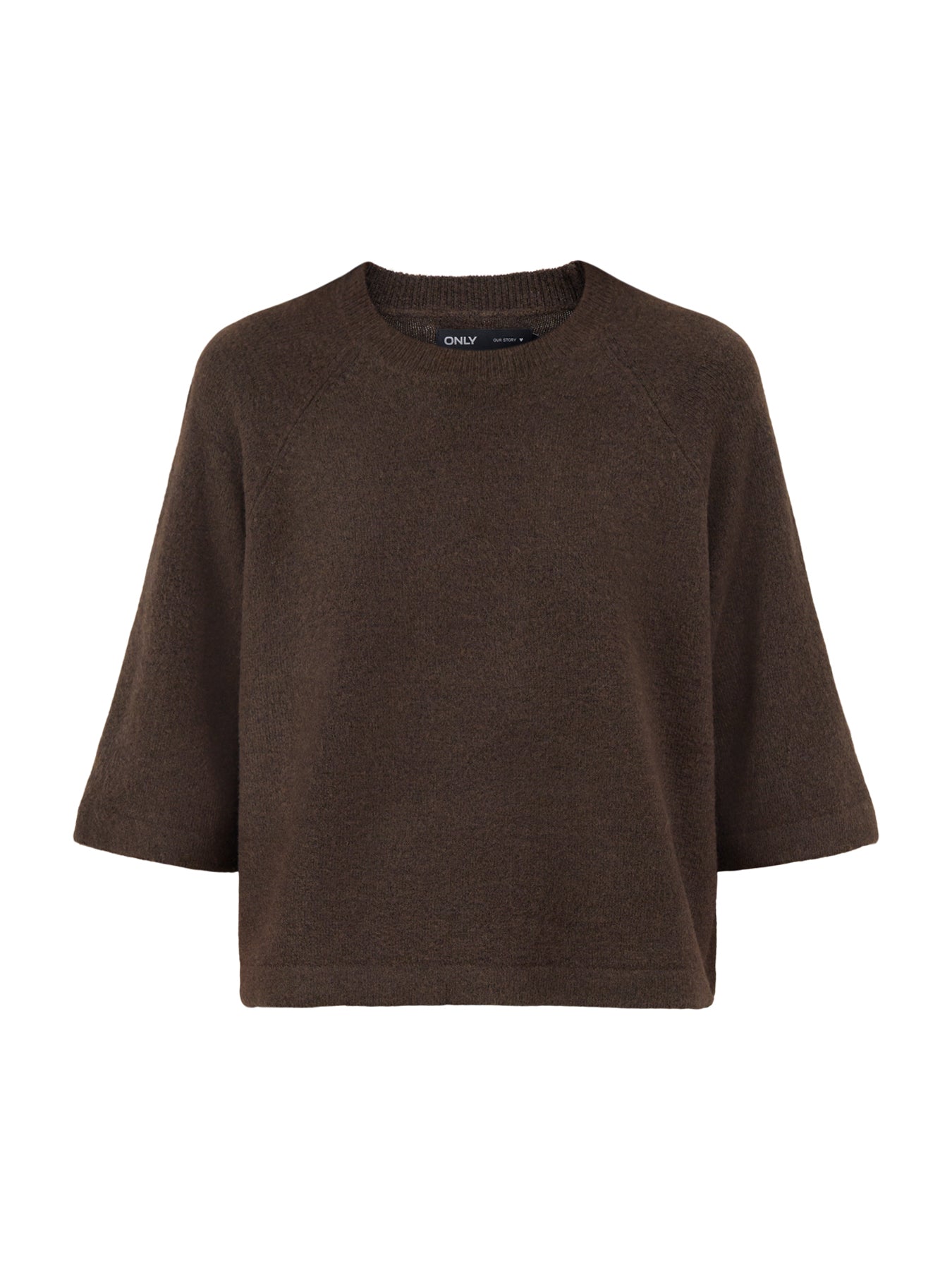 Simoni Three Quarter Sleeve Knitted Jumper Brown