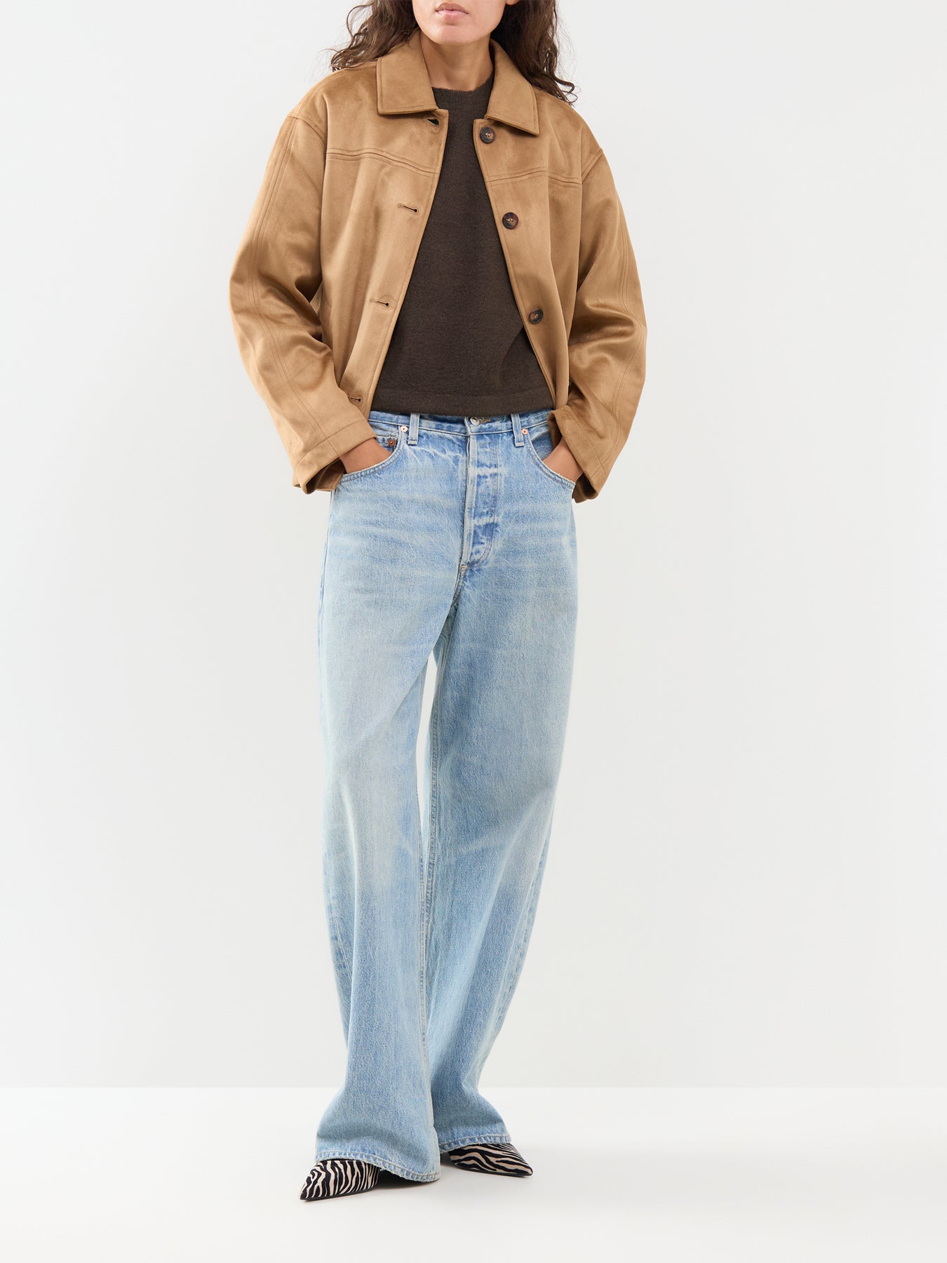 Simoni Three Quarter Sleeve Knitted Jumper Brown
