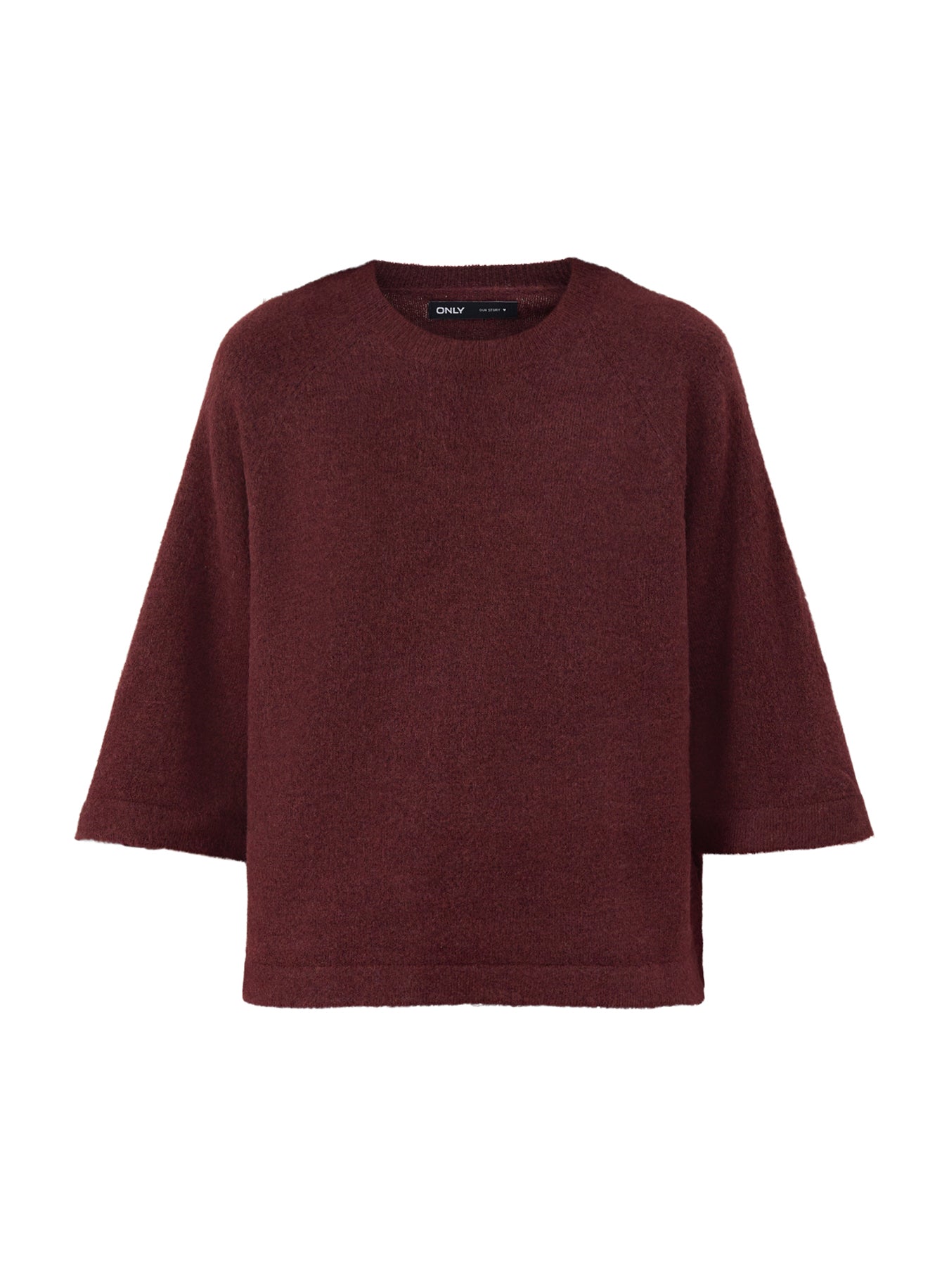 Simoni Three Quarter Sleeve Knitted Jumper Burgundy