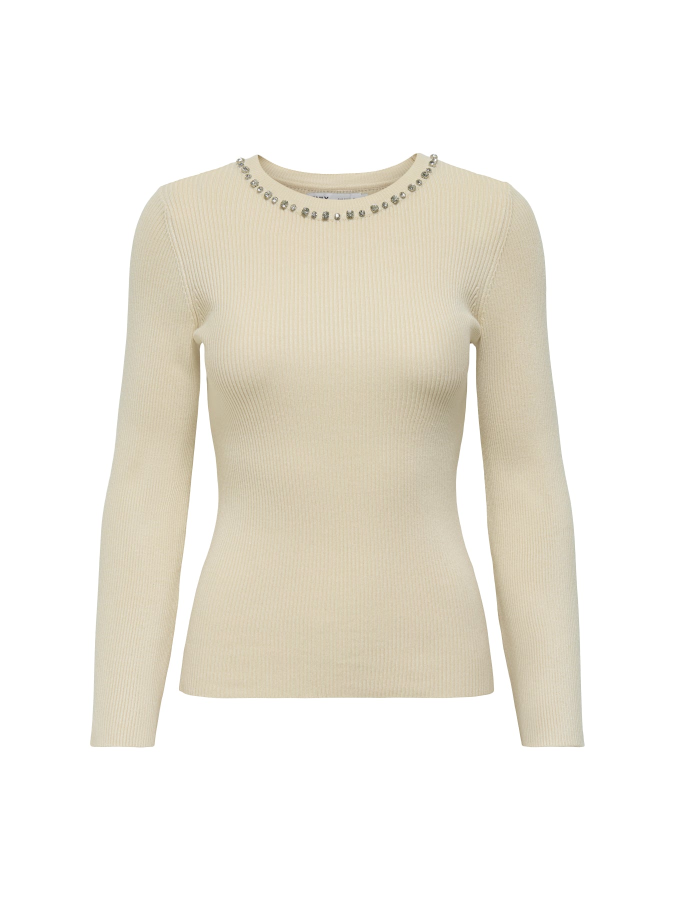 Natascha Bling Crew Neck Jumper Cream