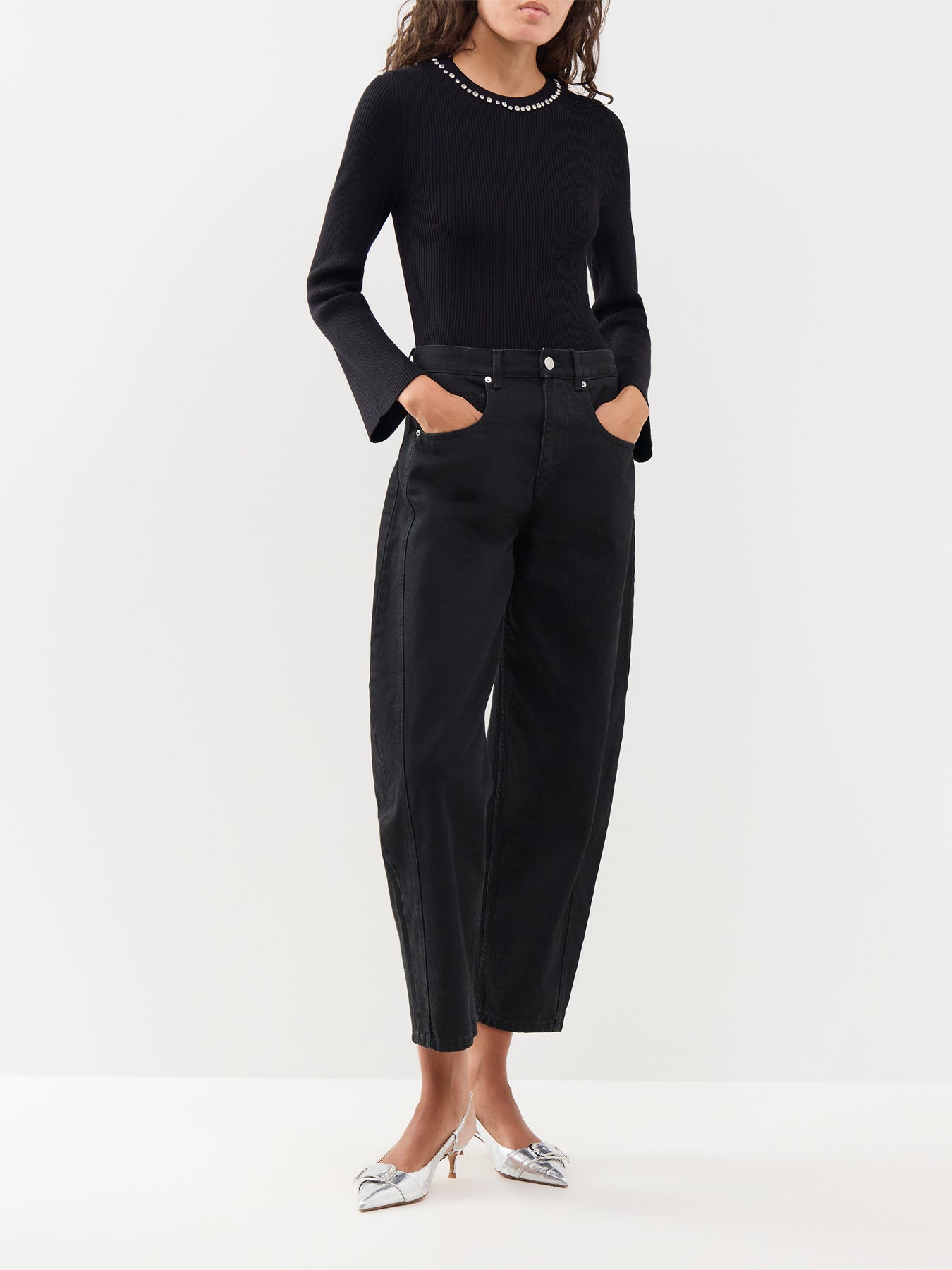 Natascha Bling Crew Neck Jumper Black