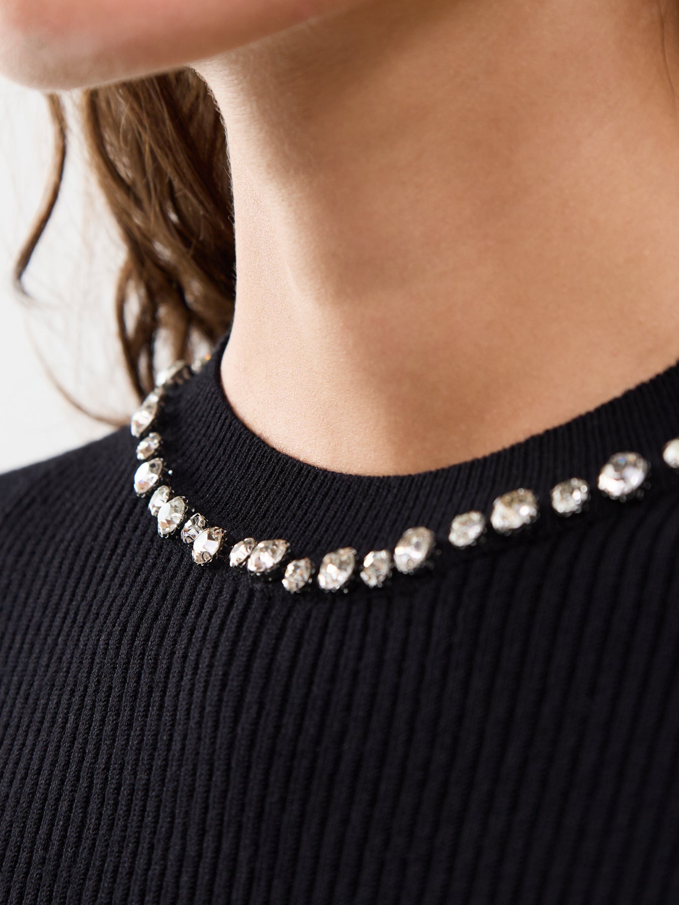 Natascha Bling Crew Neck Jumper Black