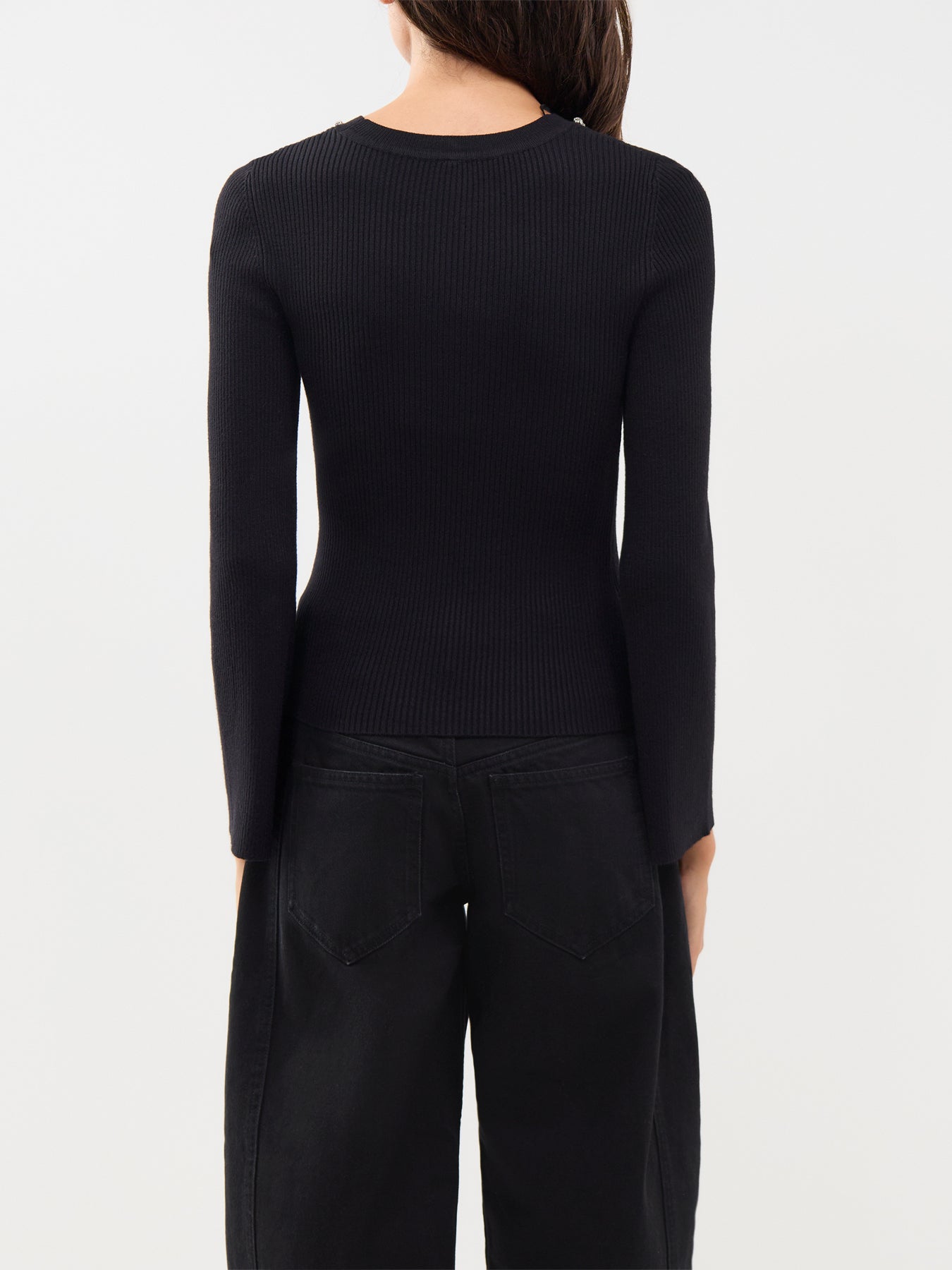 Natascha Bling Crew Neck Jumper Black