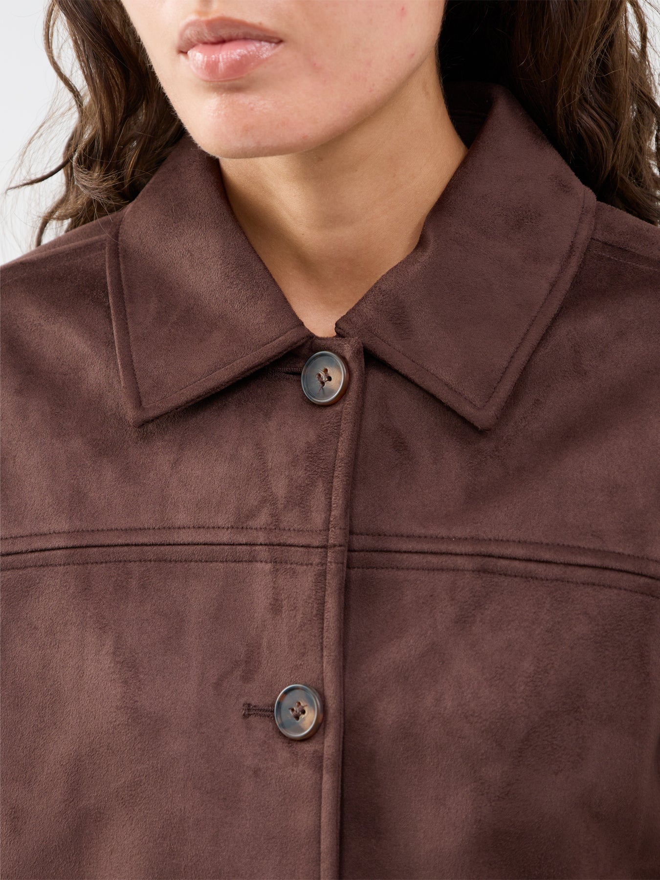 Carolina Faux Suede Jacket Brown