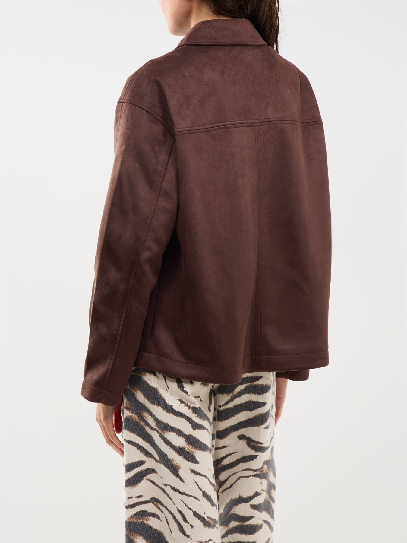 Carolina Faux Suede Jacket Brown