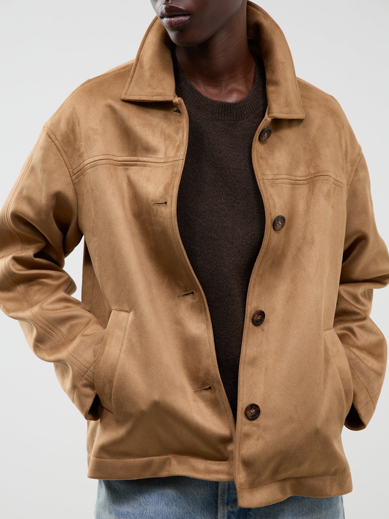 Carolina Faux Suede Jacket Brown