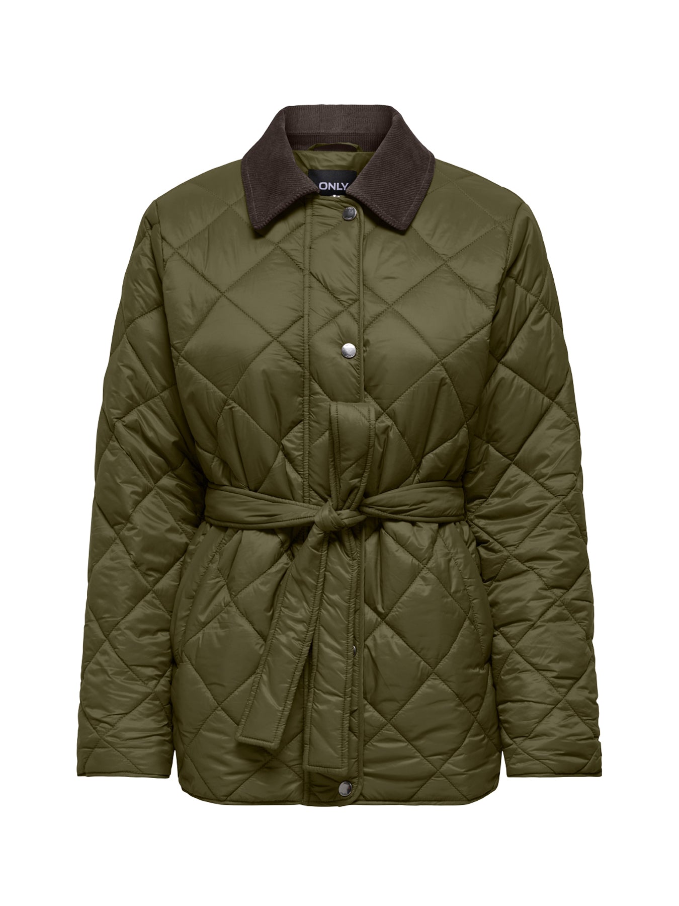 Tahia Cord Mix Quilted Jacket Green