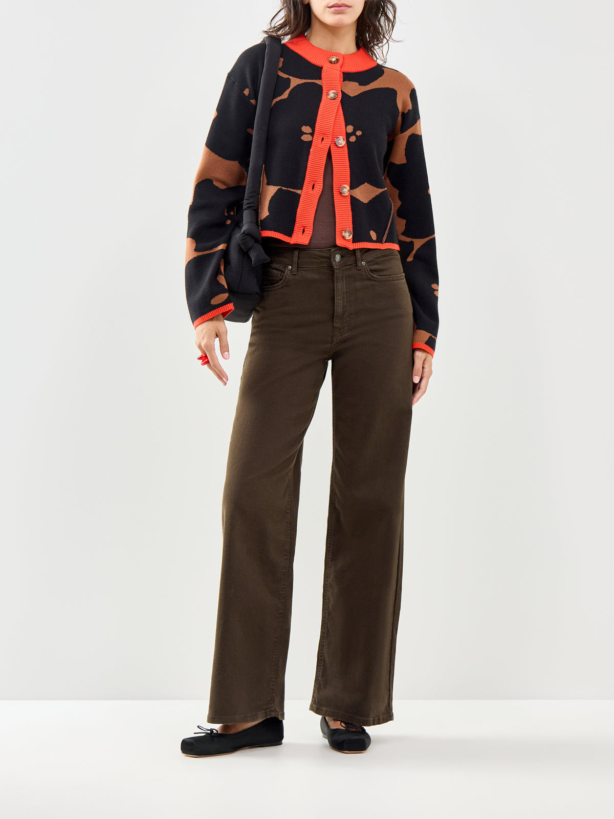 Madison Blush High Waist Wide Leg Jeans Brown