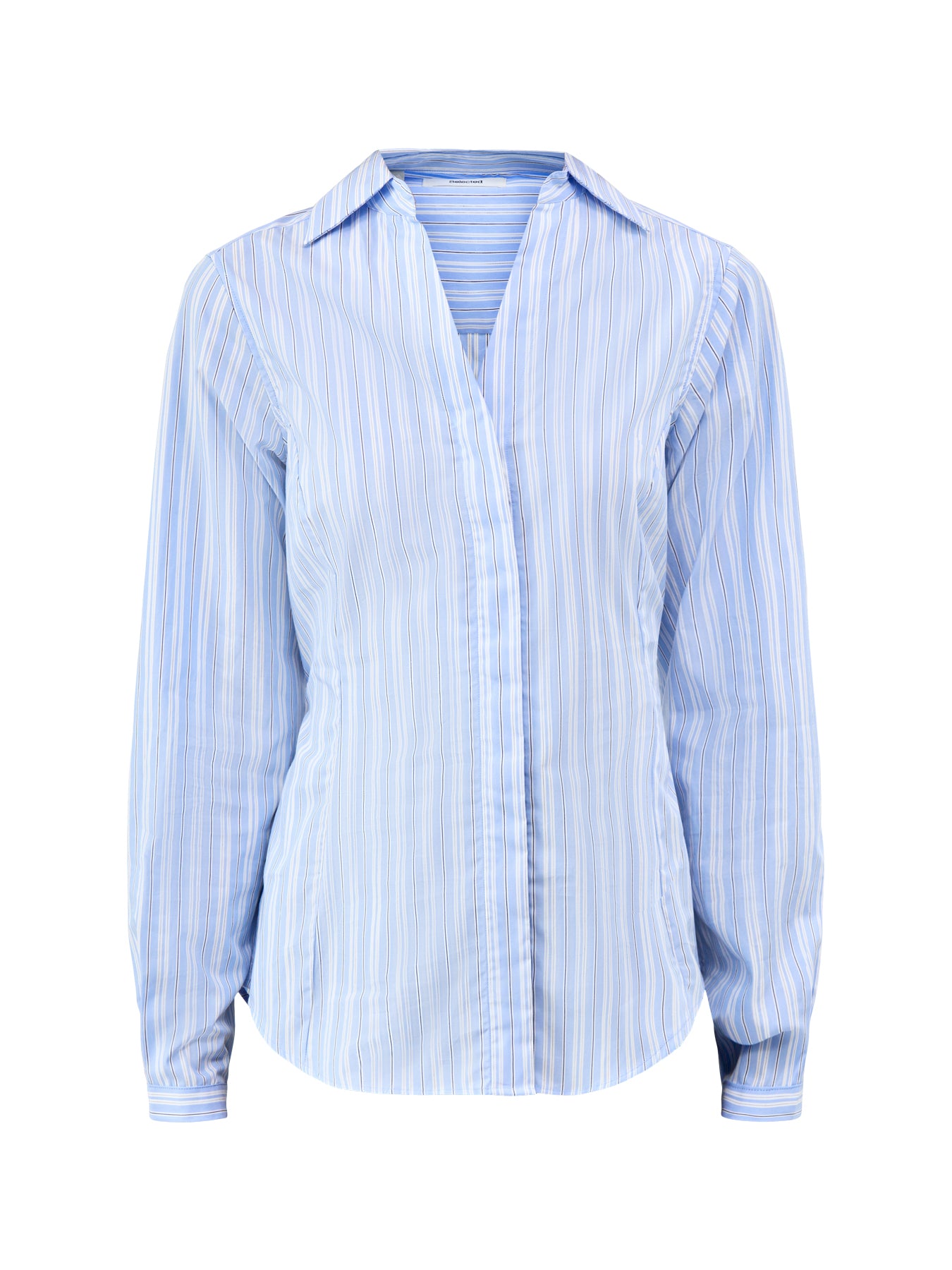 Helga Regular Long Sleeve Tie Shirt Blue