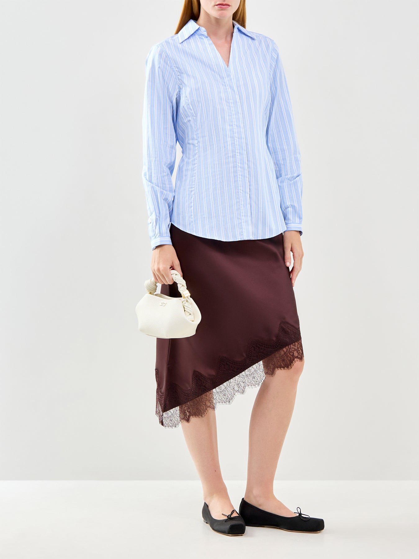 Helga Regular Long Sleeve Tie Shirt Blue