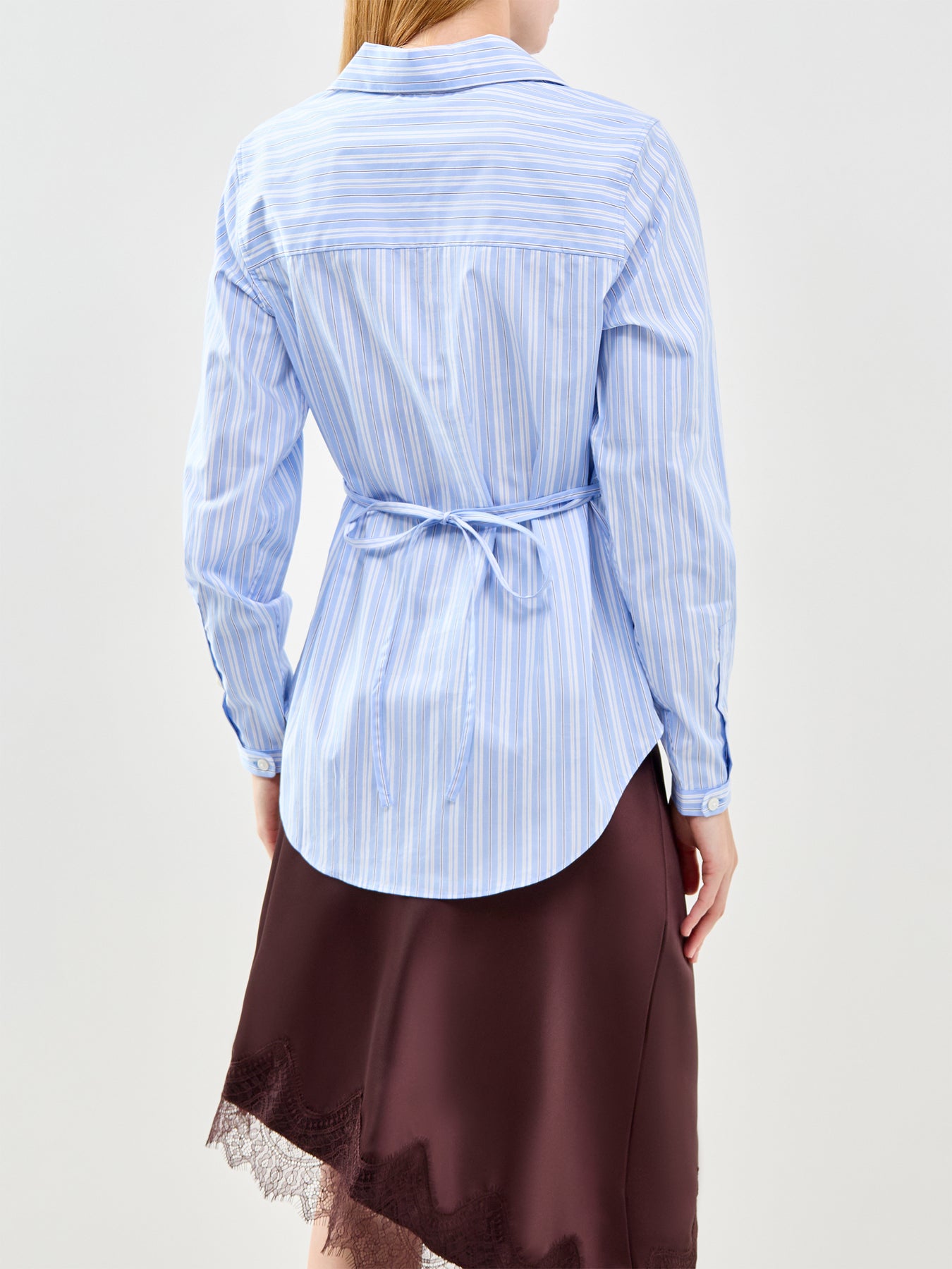 Helga Regular Long Sleeve Tie Shirt Blue