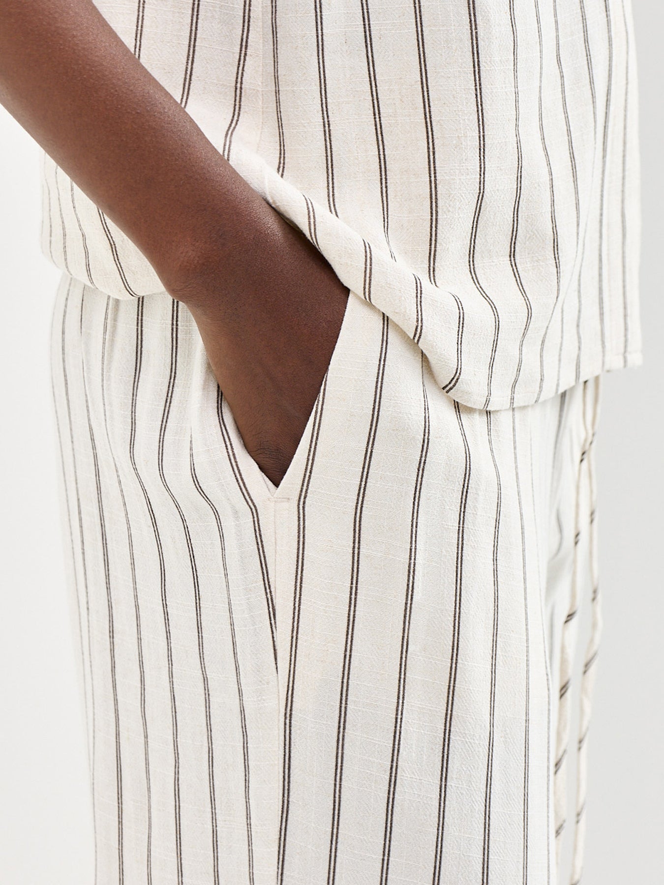 Viva Striped Trousers Beige