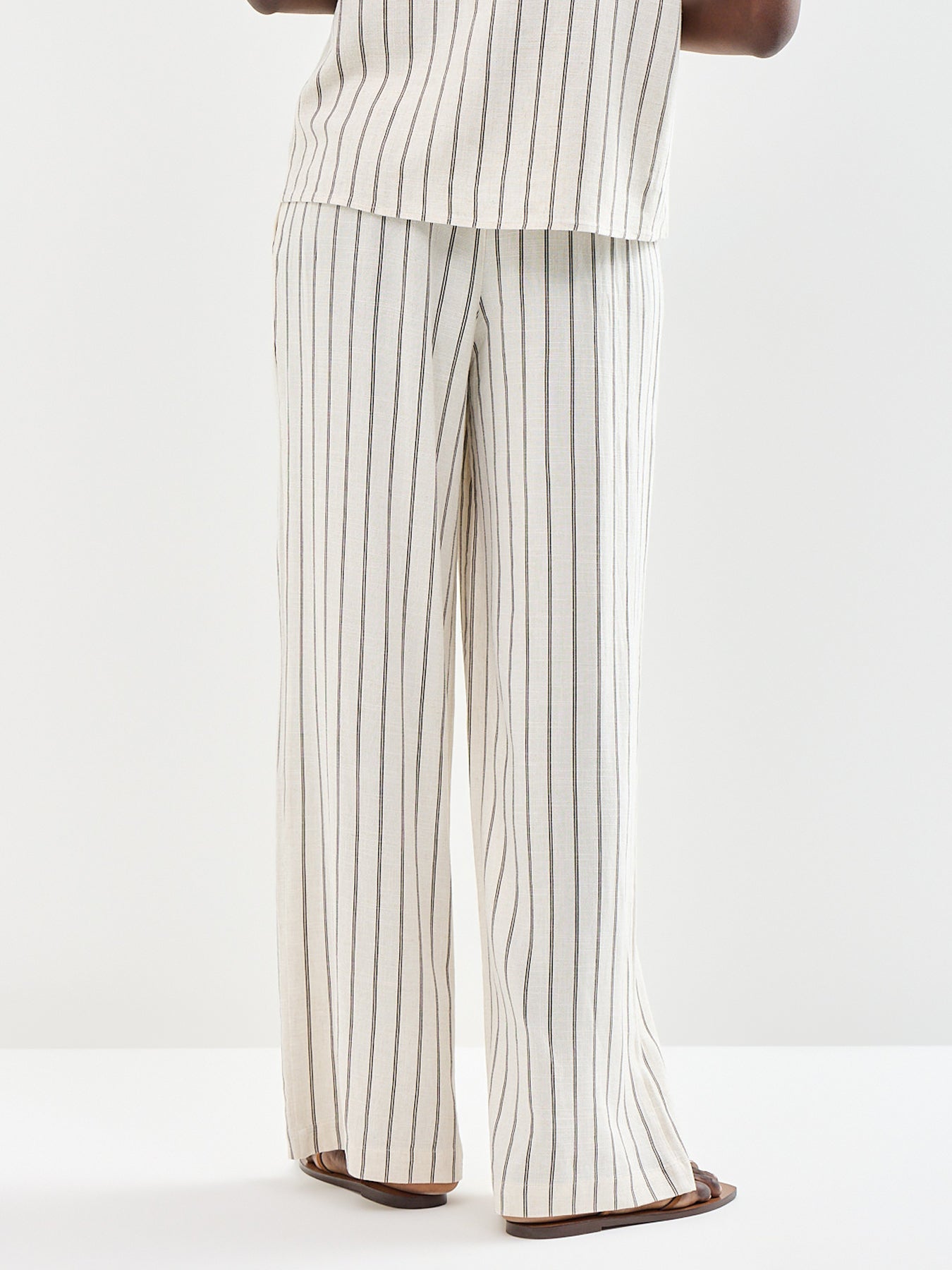 Viva Striped Trousers Beige