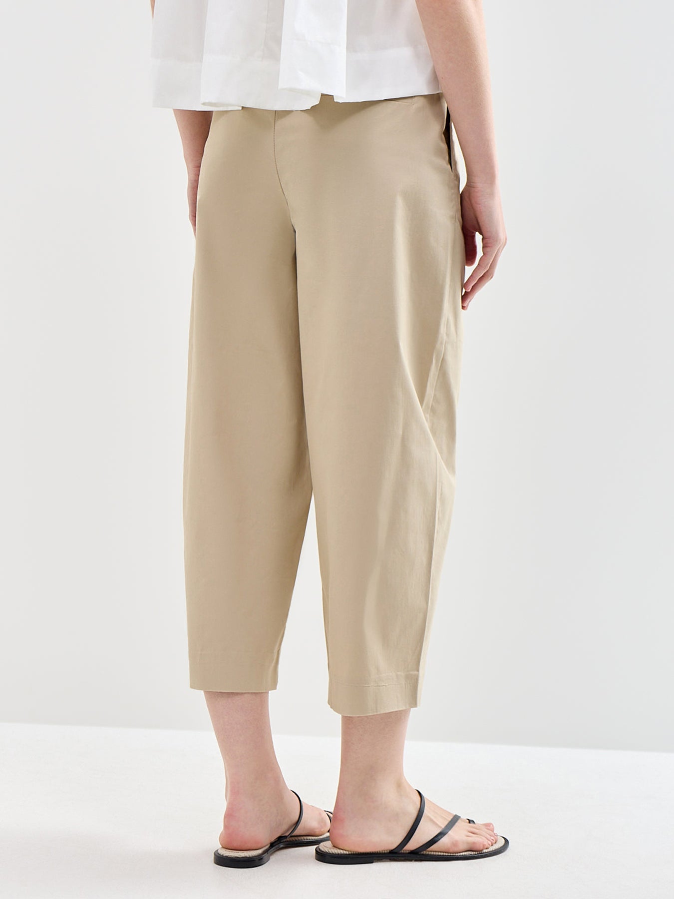 Carmen High Waist Cropped Pant Beige