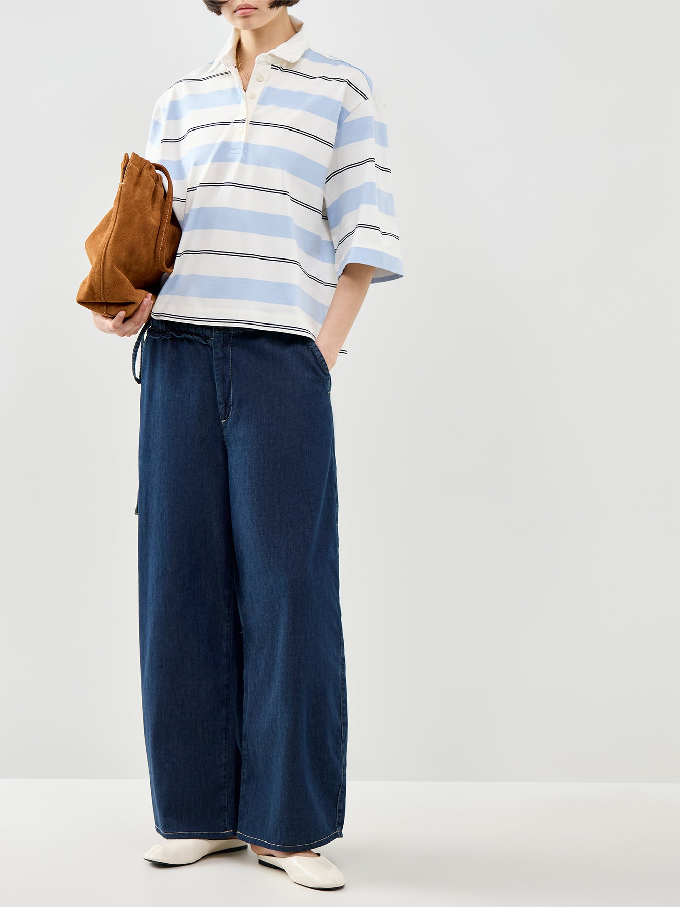 Relaxed Mellie Polo Top Blue