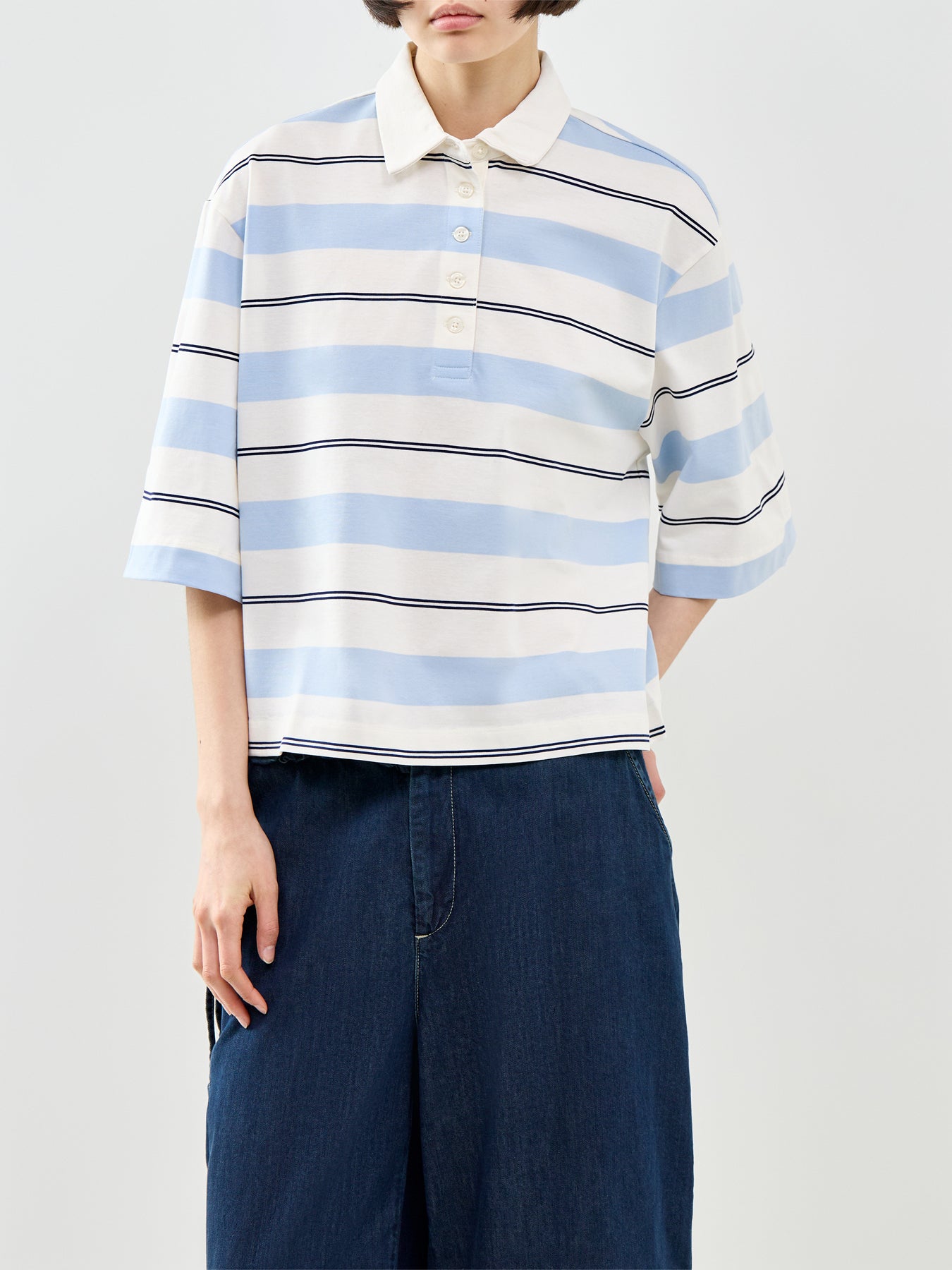 Relaxed Mellie Polo Top Blue