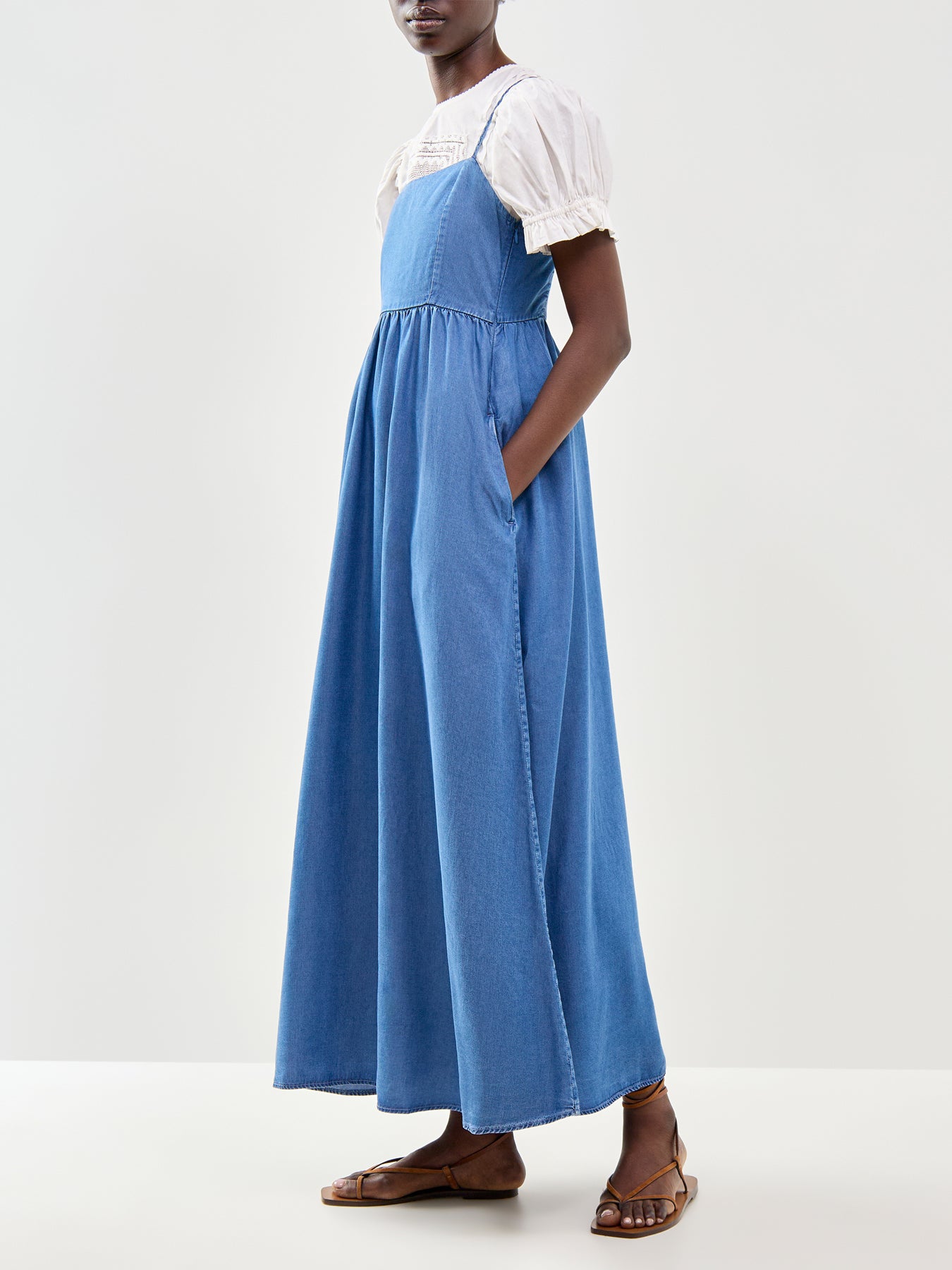 Janna Sleeveless Ankle Dress Blue