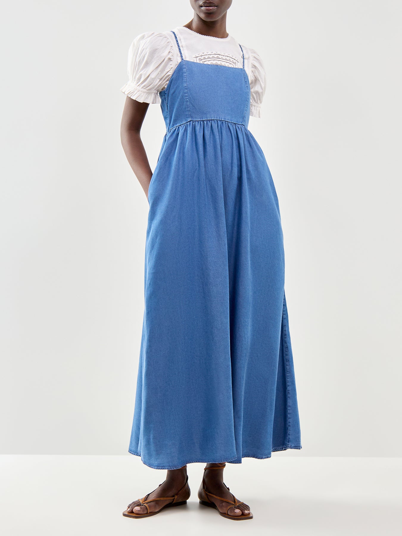 Janna Sleeveless Ankle Dress Blue
