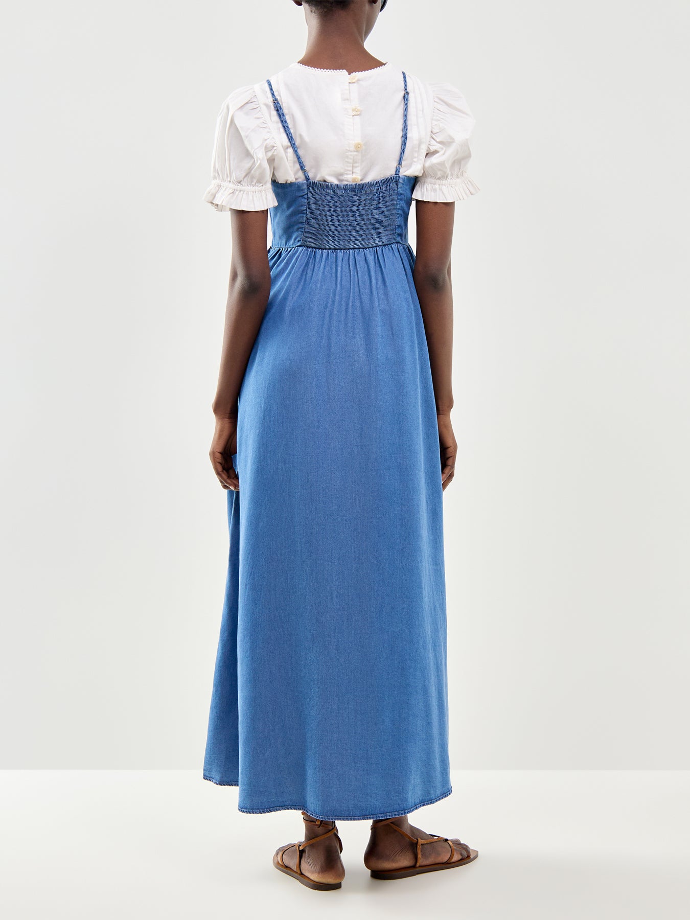 Janna Sleeveless Ankle Dress Blue