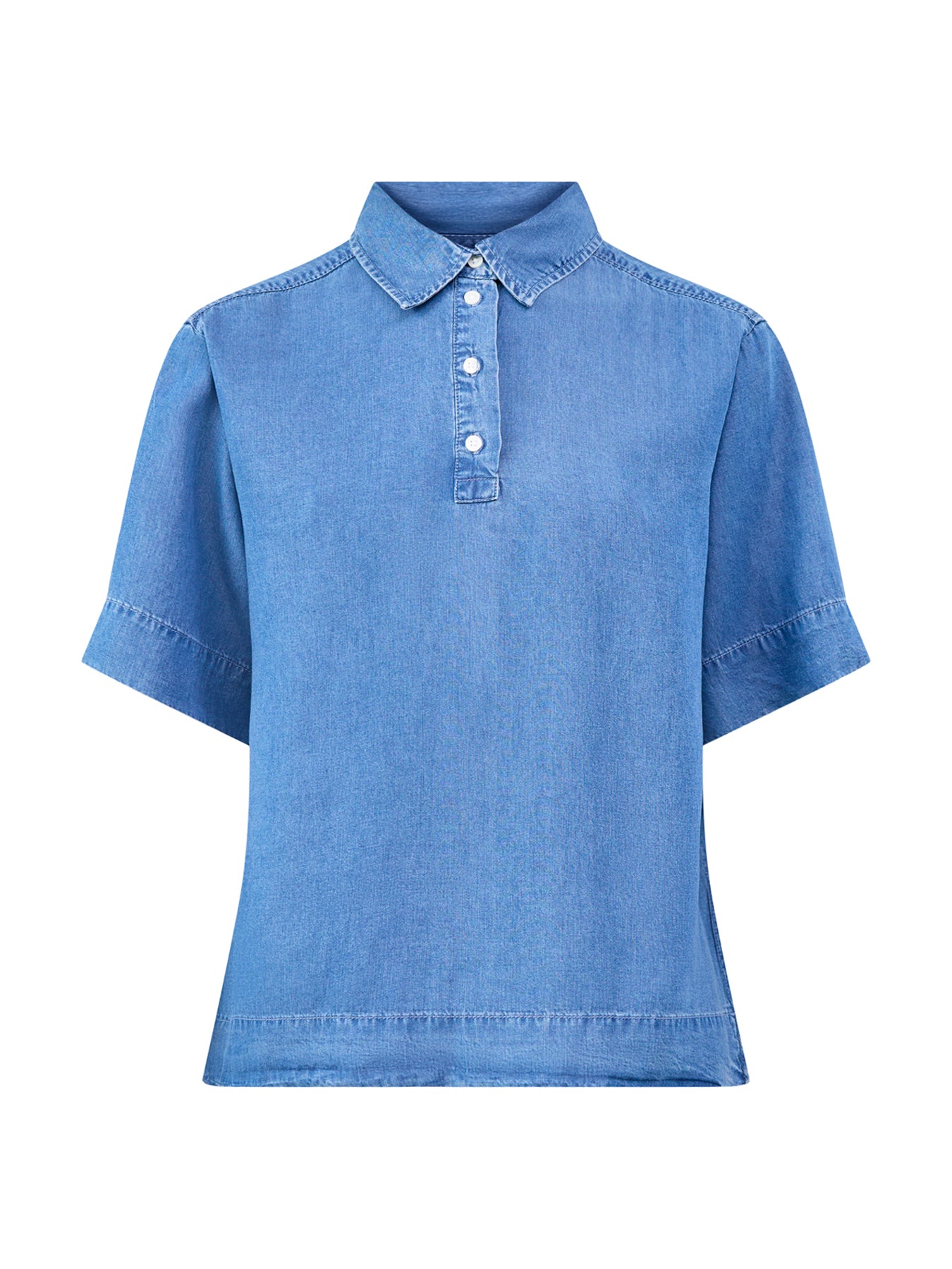 Janna Oversized 2/4 Polo Shirt Blue