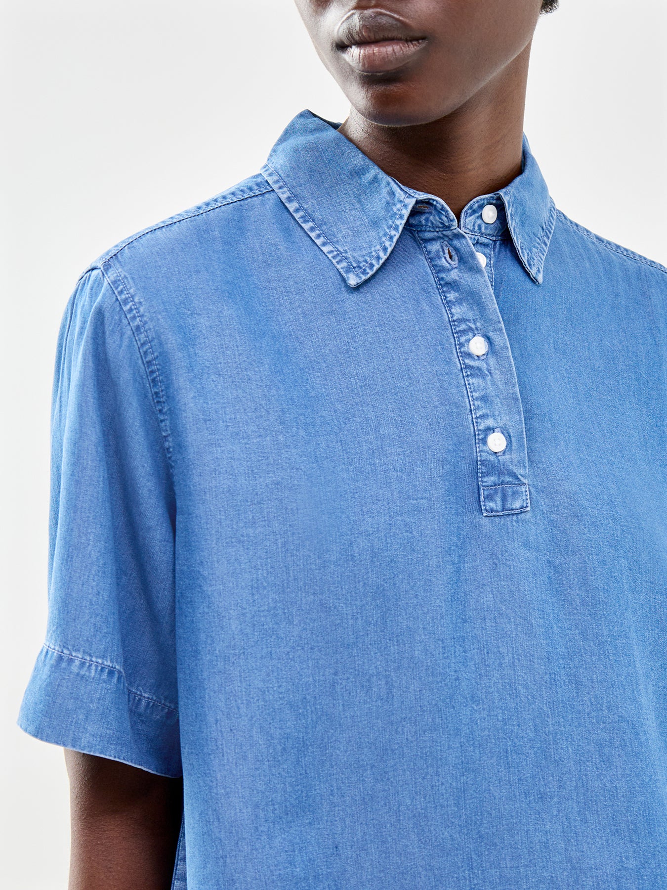 Janna Oversized 2/4 Polo Shirt Blue
