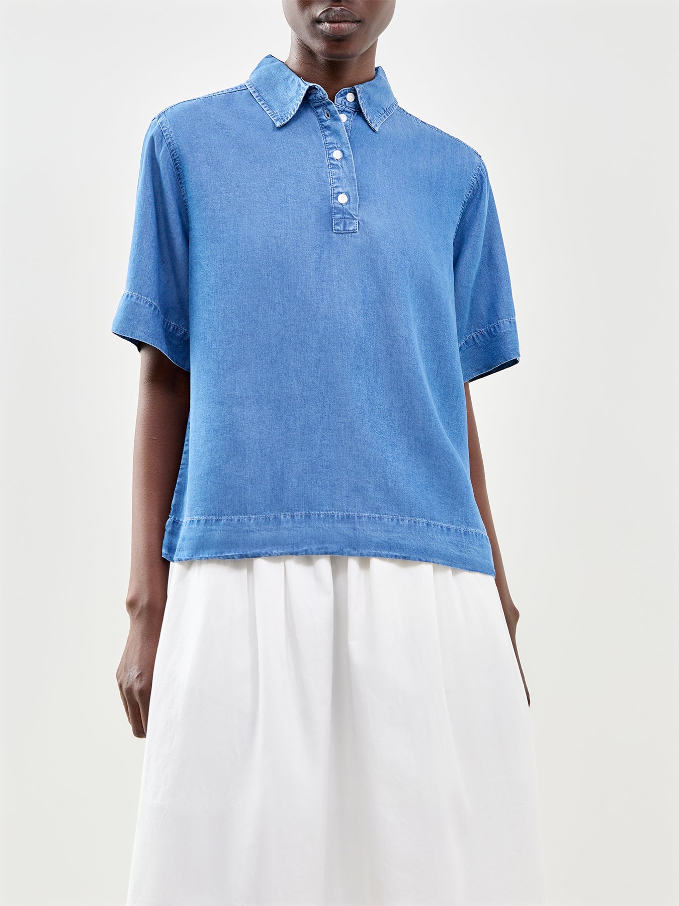 Janna Oversized 2/4 Polo Shirt Blue