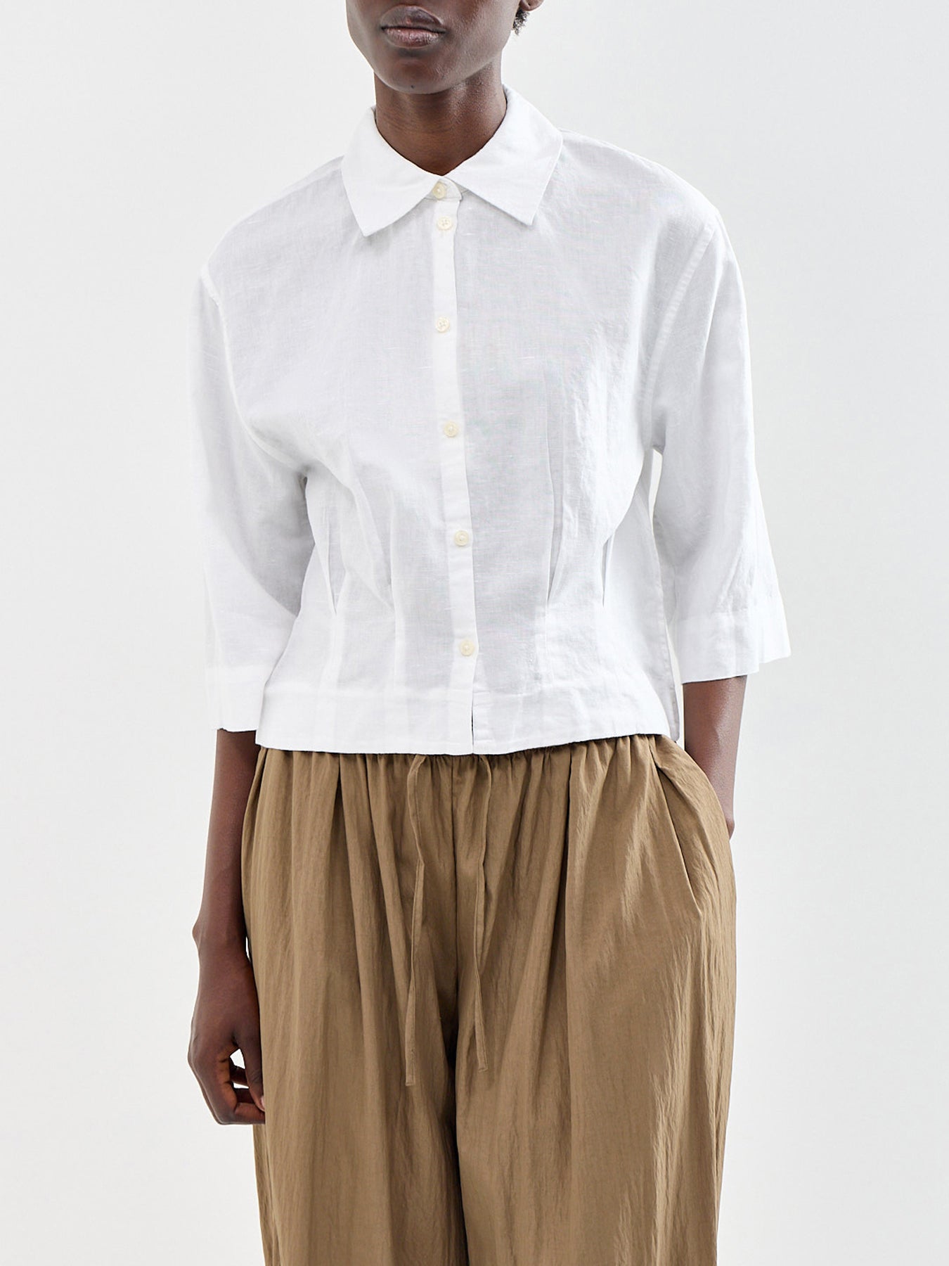 Cleo Cropped Shirt White